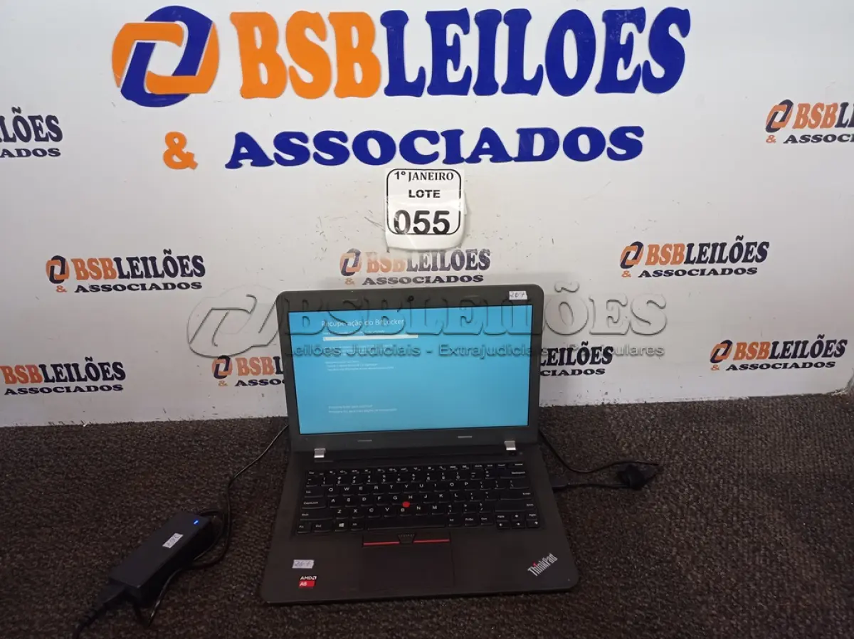 LOTE 055 - 01 NOTEBOOK MARCA THINKBAD C/FONTE. (NO ESTADO) ATENÇÃO! FAZER A VISITAÇÃO ANTES DE ARREMATAR, NÃO SABEMOS SE FUNCIONA. LEILÃO NÃO TEM GARANTIA E NEM DEVOLUÇÃO, SUJEITO A POSSÍVEIS AVARIAS VISÍVEIS/OCULTAS E/OU AUSÊNCIA DE COMPONENTES.
