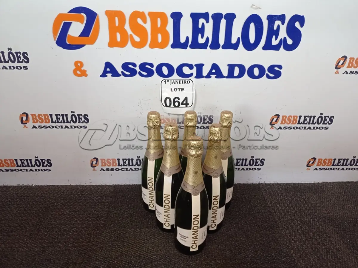 LOTE 064 - 06 GARRAFAS P/ENFEITE DE CHAMPAGNE CHANDON. (NO ESTADO) ATENÇÃO! FAZER A VISITAÇÃO ANTES DE ARREMATAR, NÃO SABEMOS SE FUNCIONA. LEILÃO NÃO TEM GARANTIA E NEM DEVOLUÇÃO, SUJEITO A POSSÍVEIS AVARIAS VISÍVEIS/OCULTAS E/OU AUSÊNCIA DE COMPONENTES.