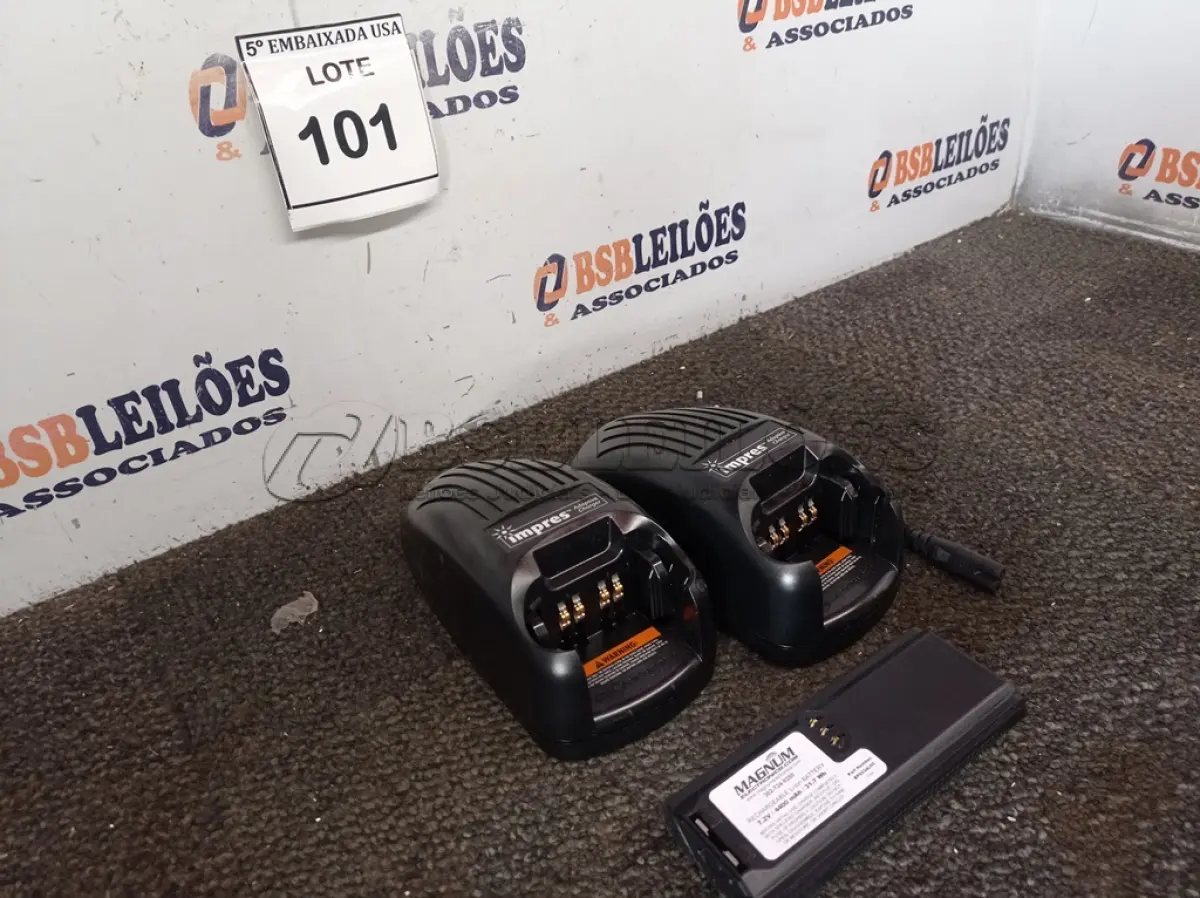 LOTE 101 - 02 CARREGADORES IMPRES. (CHARGERS). (NO ESTADO EM QUE SE ENCONTRA. SUJEITO A AVARIAS OCULTAS/VISÍVEIS.)