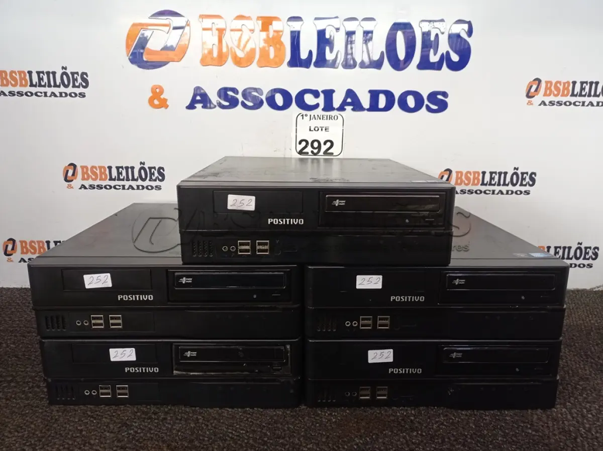 LOTE 292 - 05 CPU’S PARA RETIRADA DE PEÇAS MARCA POSITIVO. (NO ESTADO) ATENÇÃO! FAZER A VISITAÇÃO ANTES DE ARREMATAR, NÃO SABEMOS SE FUNCIONA. LEILÃO NÃO TEM GARANTIA E NEM DEVOLUÇÃO, SUJEITO A POSSÍVEIS AVARIAS VISÍVEIS/OCULTAS E/OU AUSÊNCIA DE COMPONENTES.
