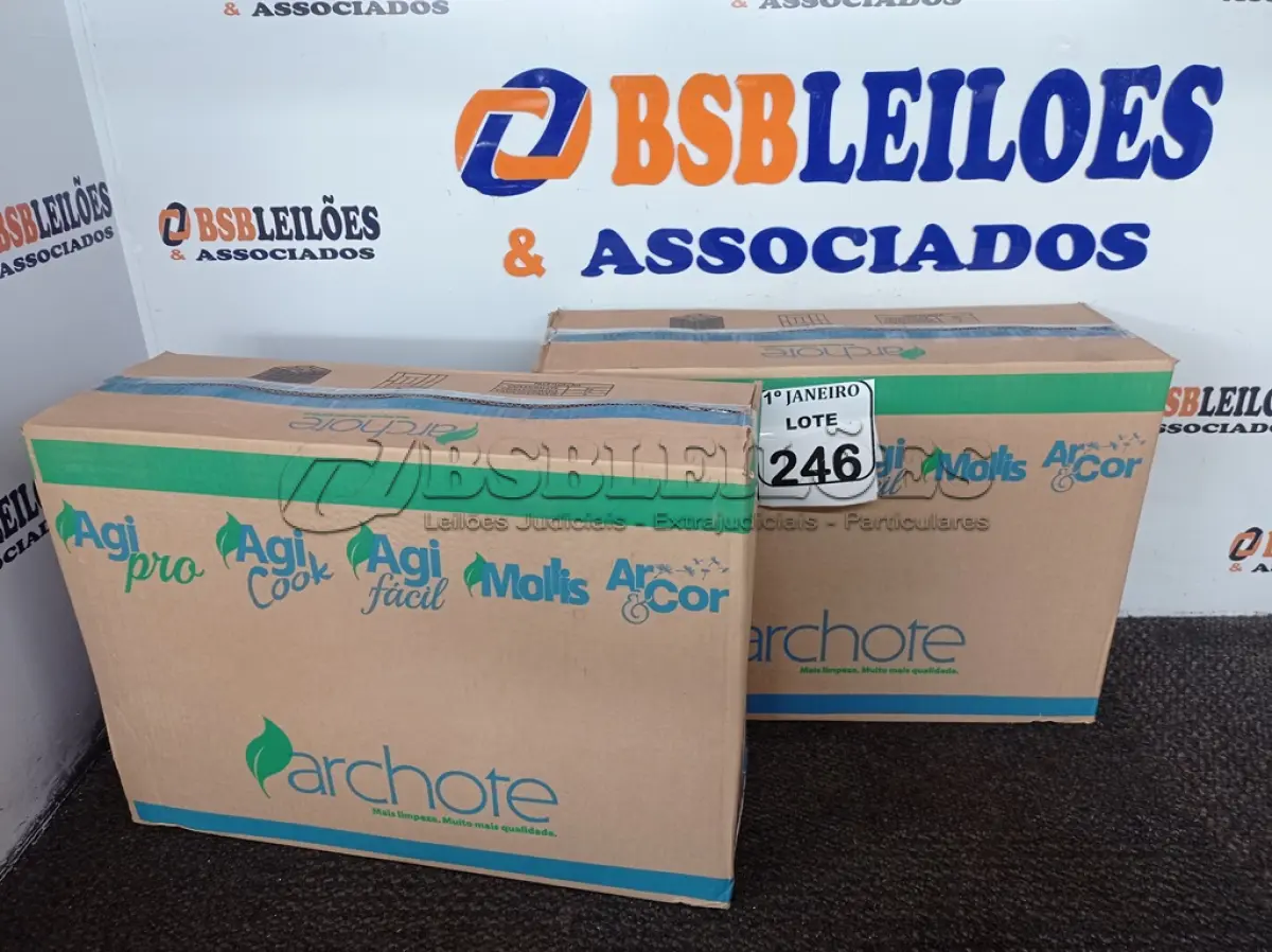 LOTE 246 - 02 CAIXAS DE ÁGUA SANITÁRIA C/03 UNIDADES EM CADA CAIXA 5L EM CADA GALÃO. (NO ESTADO) ATENÇÃO! FAZER A VISITAÇÃO ANTES DE ARREMATAR, NÃO SABEMOS SE FUNCIONA. LEILÃO NÃO TEM GARANTIA E NEM DEVOLUÇÃO, SUJEITO A POSSÍVEIS AVARIAS VISÍVEIS/OCULTAS E/OU AUSÊNCIA DE COMPONENTES.