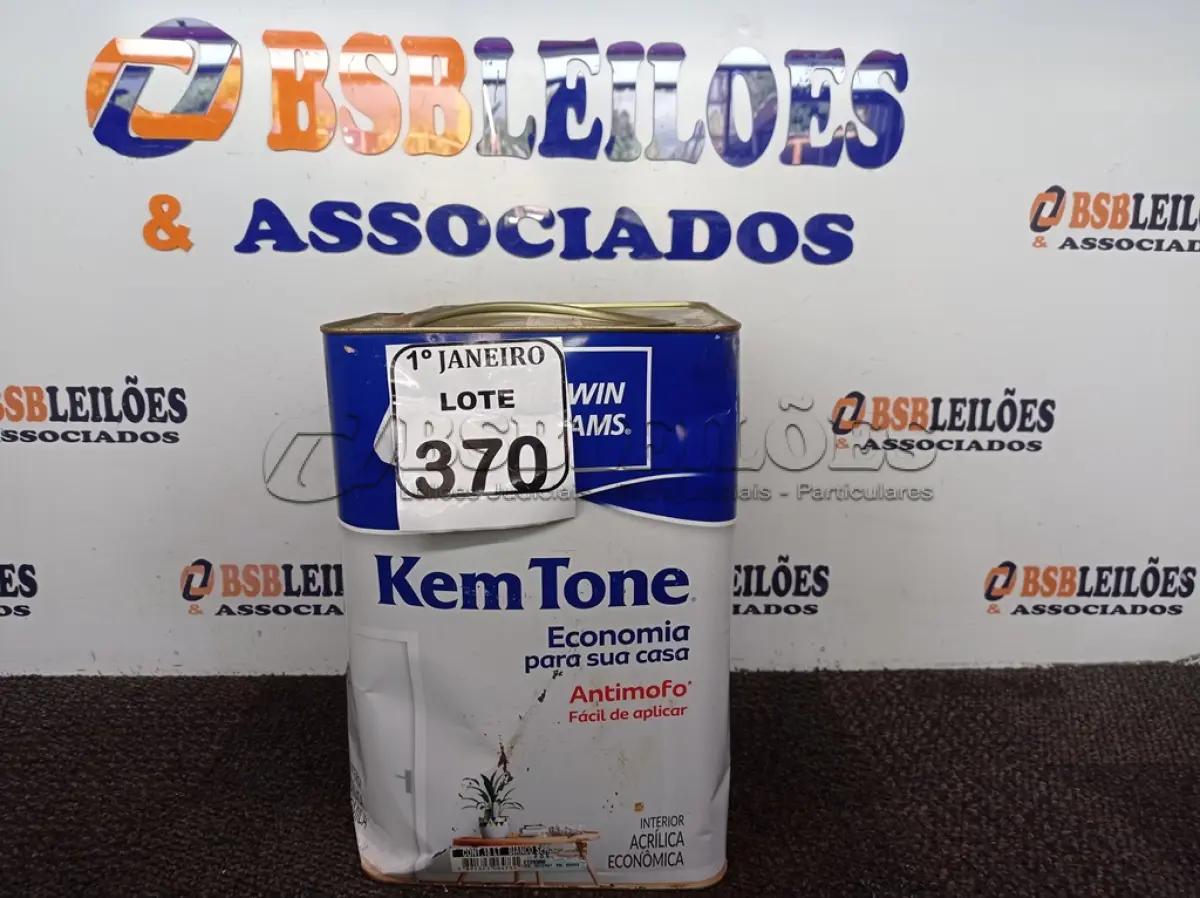 LOTE 370 - 01 LATA DE TINTA ACRÍLICA 18L MARCA SHERWIN WILLIANS. (NO ESTADO) ATENÇÃO! FAZER A VISITAÇÃO ANTES DE ARREMATAR, NÃO SABEMOS SE FUNCIONA. LEILÃO NÃO TEM GARANTIA E NEM DEVOLUÇÃO, SUJEITO A POSSÍVEIS AVARIAS VISÍVEIS/OCULTAS E/OU AUSÊNCIA DE COMPONENTES.