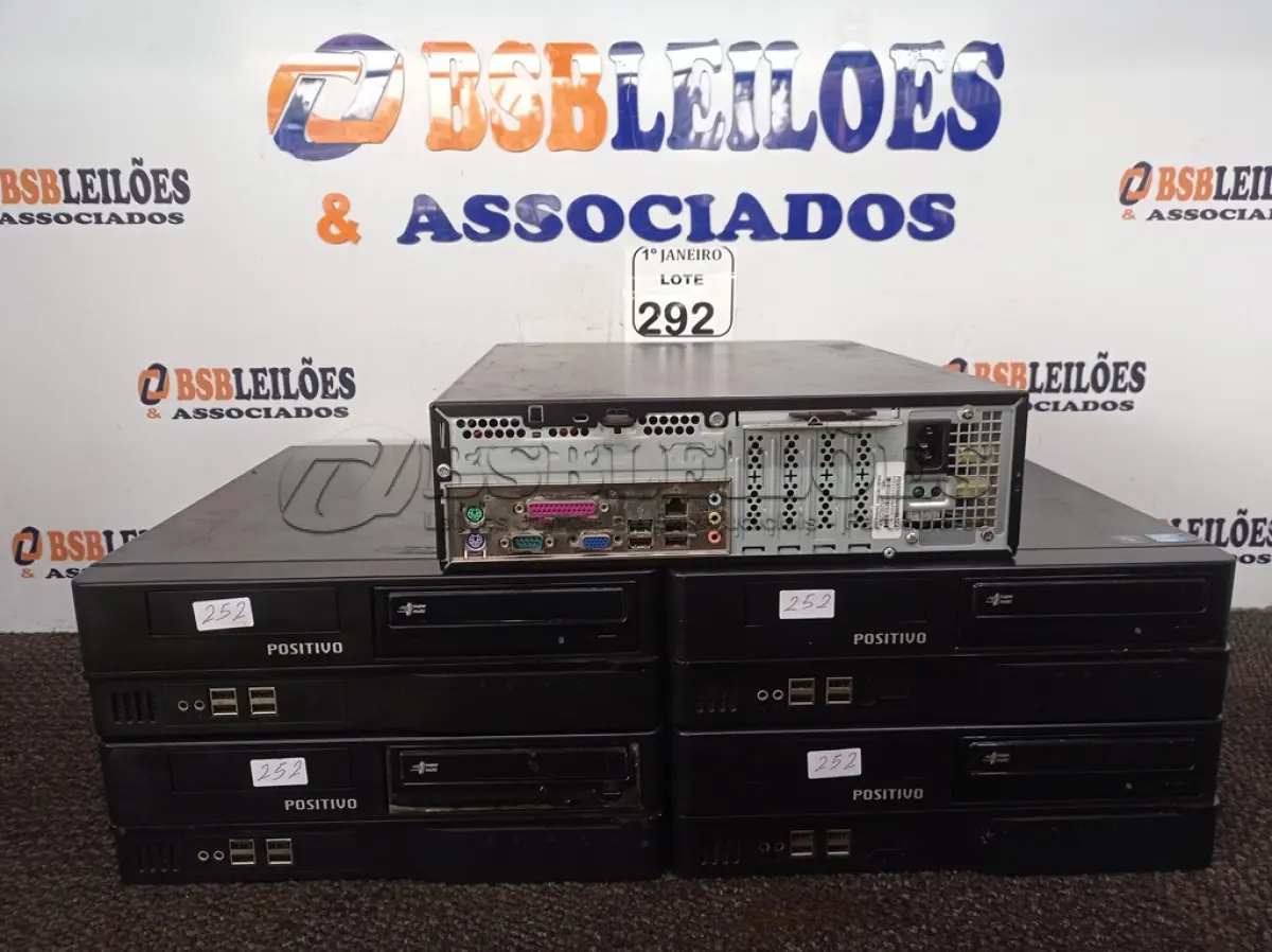 LOTE 292 - 05 CPU’S PARA RETIRADA DE PEÇAS MARCA POSITIVO. (NO ESTADO) ATENÇÃO! FAZER A VISITAÇÃO ANTES DE ARREMATAR, NÃO SABEMOS SE FUNCIONA. LEILÃO NÃO TEM GARANTIA E NEM DEVOLUÇÃO, SUJEITO A POSSÍVEIS AVARIAS VISÍVEIS/OCULTAS E/OU AUSÊNCIA DE COMPONENTES.