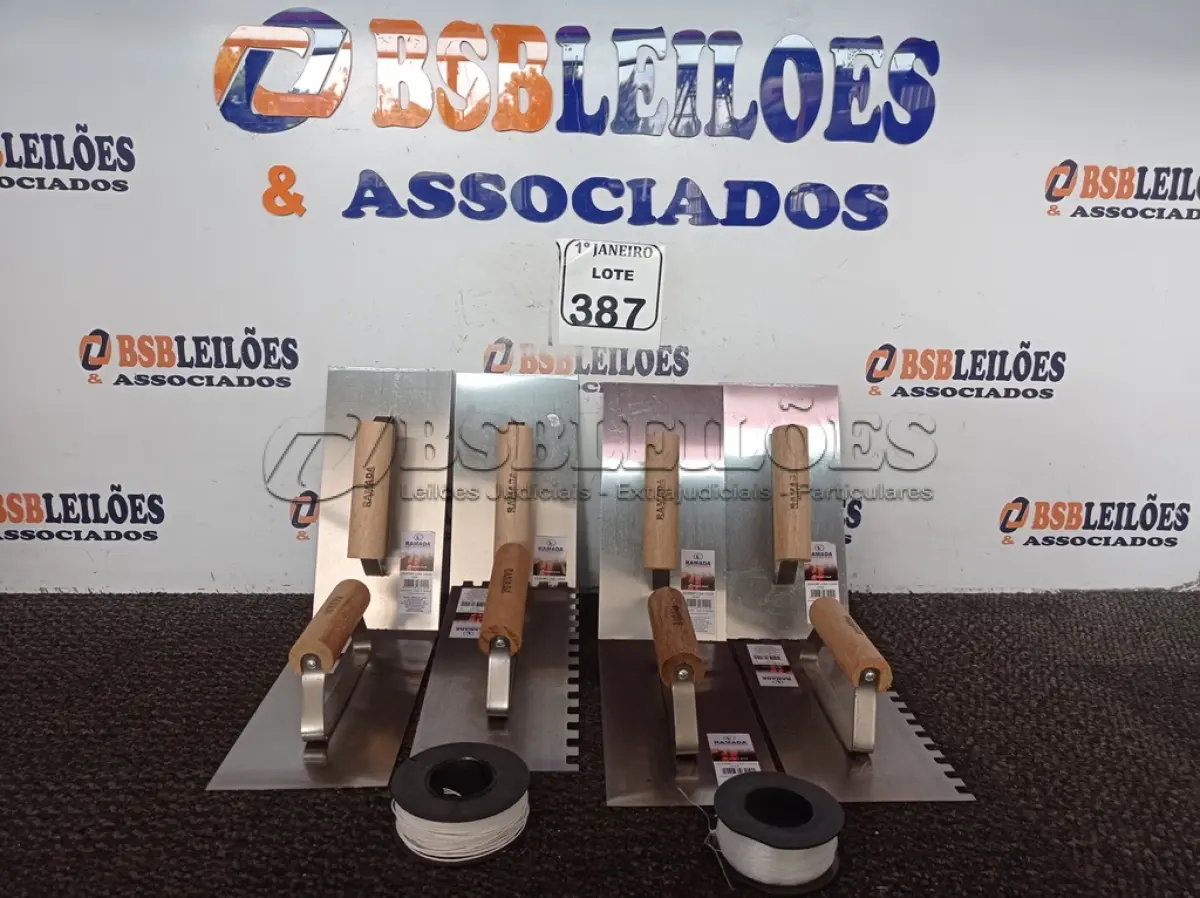 LOTE 387 - 02 ROLOS DE LINHA P/CONSTRUÇÃO E 08 DESEMPENADEIRAS MARCAS E MODELOS DIVERSOS(NOVO). (NO ESTADO) ATENÇÃO! FAZER A VISITAÇÃO ANTES DE ARREMATAR, NÃO SABEMOS SE FUNCIONA. LEILÃO NÃO TEM GARANTIA E NEM DEVOLUÇÃO, SUJEITO A POSSÍVEIS AVARIAS VISÍVEIS/OCULTAS E/OU AUSÊNCIA DE COMPONENTES.