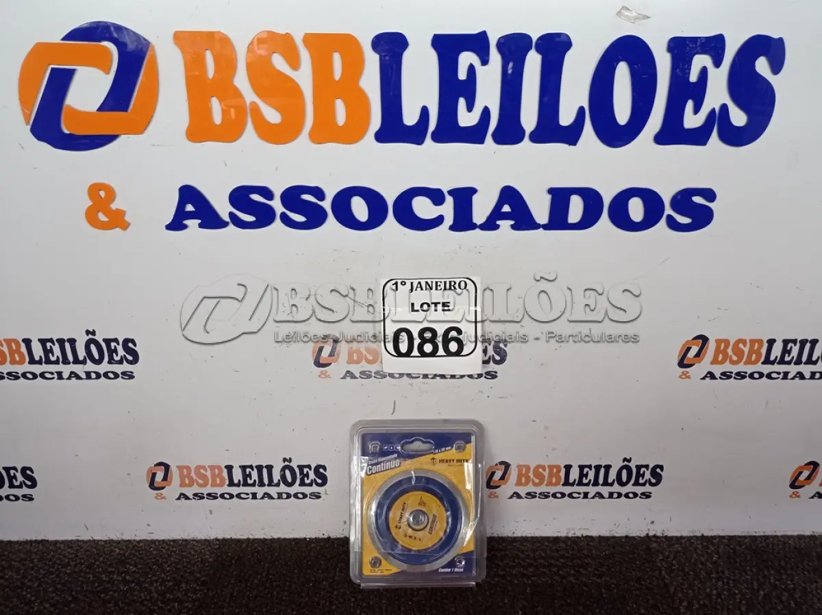 LOTE 086 - 02 DISCOS DIAMANTADO CONTÍNUO MARCA EHAVY DUTY (NOVO). (NO ESTADO) ATENÇÃO! FAZER A VISITAÇÃO ANTES DE ARREMATAR, NÃO SABEMOS SE FUNCIONA. LEILÃO NÃO TEM GARANTIA E NEM DEVOLUÇÃO, SUJEITO A POSSÍVEIS AVARIAS VISÍVEIS/OCULTAS E/OU AUSÊNCIA DE COMPONENTES.