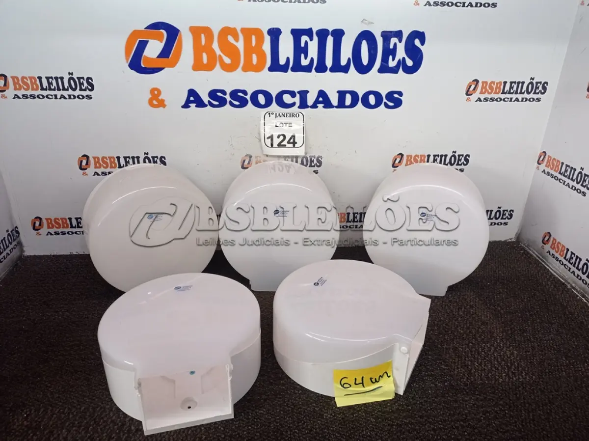 LOTE 124 - 05 PORTAS DISPENSER DE PAPEL. (NO ESTADO) ATENÇÃO! FAZER A VISITAÇÃO ANTES DE ARREMATAR, NÃO SABEMOS SE FUNCIONA. LEILÃO NÃO TEM GARANTIA E NEM DEVOLUÇÃO, SUJEITO A POSSÍVEIS AVARIAS VISÍVEIS/OCULTAS E/OU AUSÊNCIA DE COMPONENTES.
