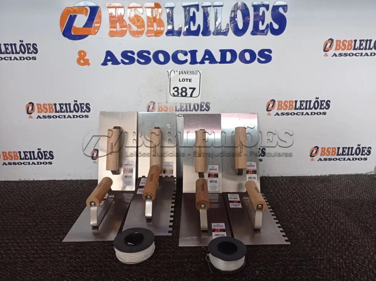 LOTE 387 - 02 ROLOS DE LINHA P/CONSTRUÇÃO E 08 DESEMPENADEIRAS MARCAS E MODELOS DIVERSOS(NOVO). (NO ESTADO) ATENÇÃO! FAZER A VISITAÇÃO ANTES DE ARREMATAR, NÃO SABEMOS SE FUNCIONA. LEILÃO NÃO TEM GARANTIA E NEM DEVOLUÇÃO, SUJEITO A POSSÍVEIS AVARIAS VISÍVEIS/OCULTAS E/OU AUSÊNCIA DE COMPONENTES.