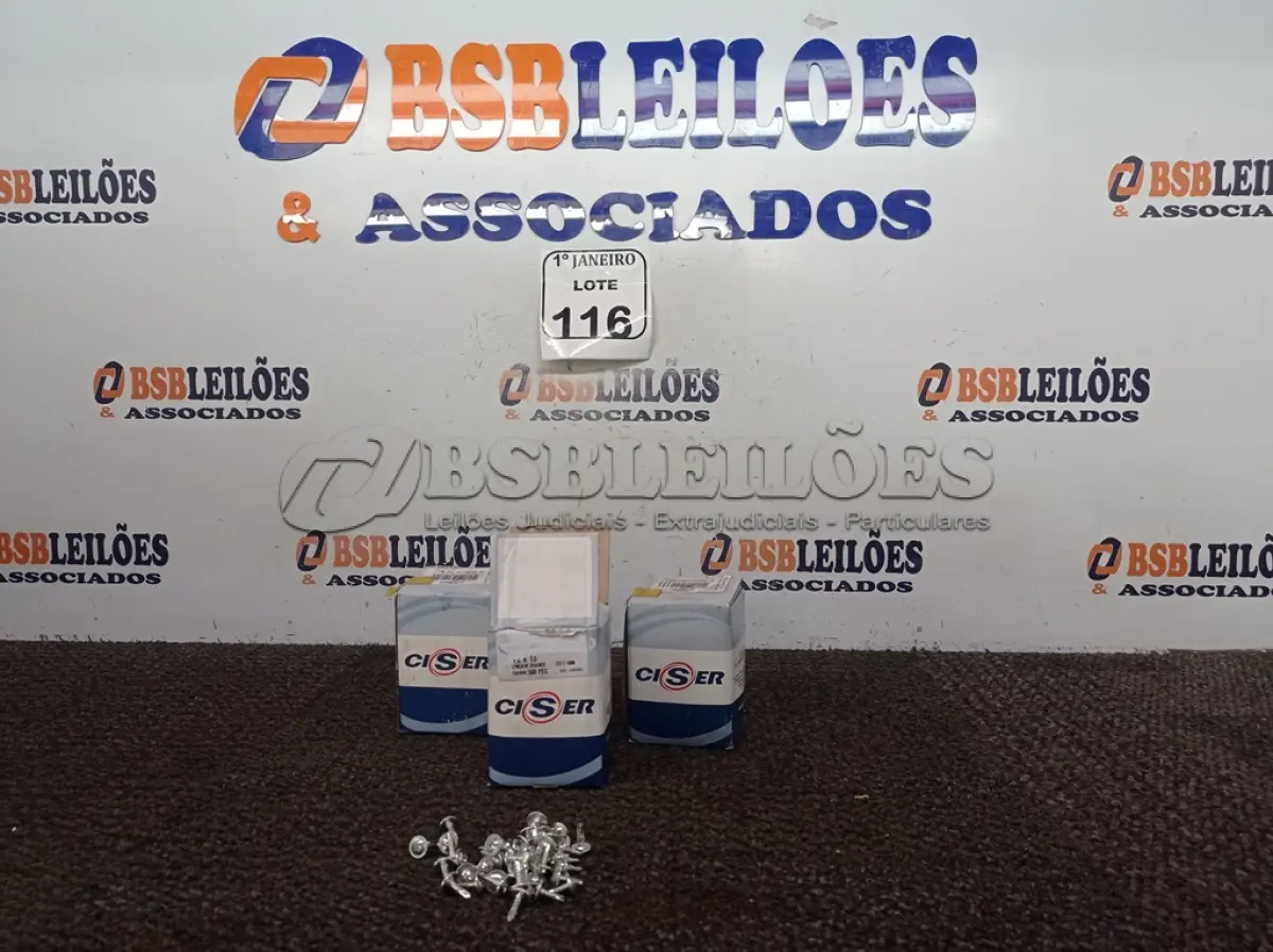 LOTE 116 - 03 CAIXINHAS DE PARAFUSOS FLANGEADO PHILIPS 4,2X13 ZINCADO BRANCO COM 500 PEÇAS CADA. (NO ESTADO) ATENÇÃO! FAZER A VISITAÇÃO ANTES DE ARREMATAR, NÃO SABEMOS SE FUNCIONA. LEILÃO NÃO TEM GARANTIA E NEM DEVOLUÇÃO, SUJEITO A POSSÍVEIS AVARIAS VISÍVEIS/OCULTAS E/OU AUSÊNCIA DE COMPONENTES.