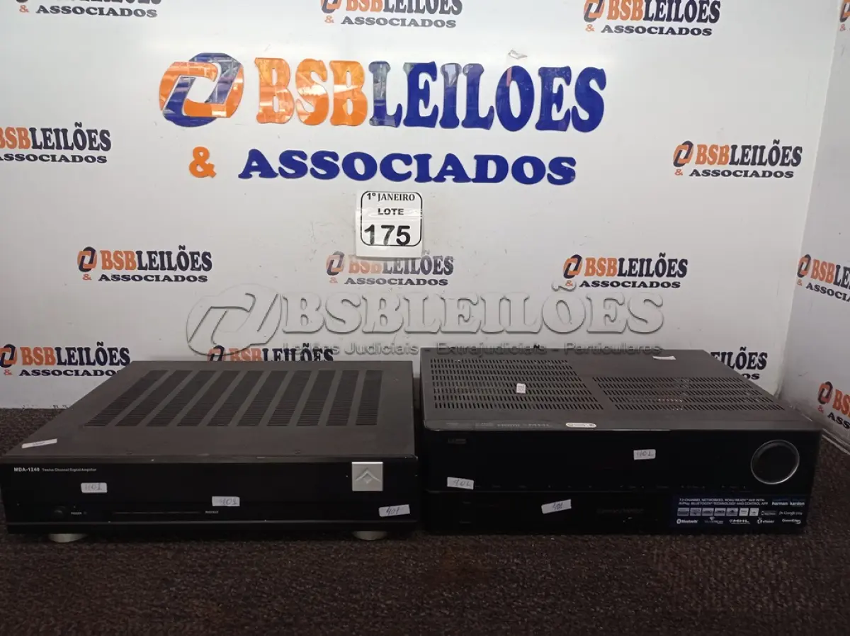 LOTE 175 - 01 HOME THEATER MARCA KARMAN/CARDON E 01 AMPLIFICADOR MARCA ABSOLUTE P/RETIRADA DE PEÇAS. (NO ESTADO) ATENÇÃO! FAZER A VISITAÇÃO ANTES DE ARREMATAR, NÃO SABEMOS SE FUNCIONA. LEILÃO NÃO TEM GARANTIA E NEM DEVOLUÇÃO, SUJEITO A POSSÍVEIS AVARIAS VISÍVEIS/OCULTAS E/OU AUSÊNCIA DE COMPONENTES.