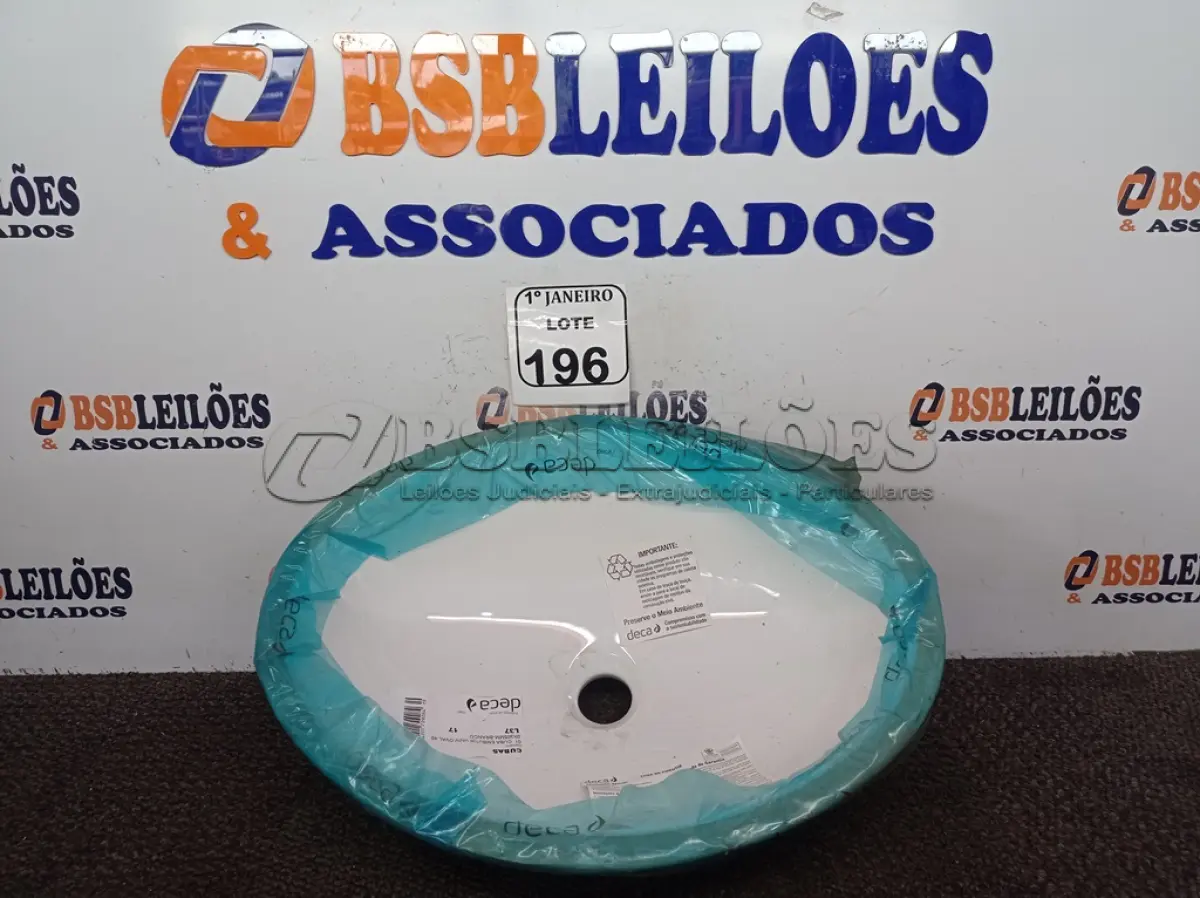 LOTE 196 - 01 CUBA DE EMBUTIR OVAL NA COR BRANCA MARCA DECA(NOVO). (NO ESTADO) ATENÇÃO! FAZER A VISITAÇÃO ANTES DE ARREMATAR, NÃO SABEMOS SE FUNCIONA. LEILÃO NÃO TEM GARANTIA E NEM DEVOLUÇÃO, SUJEITO A POSSÍVEIS AVARIAS VISÍVEIS/OCULTAS E/OU AUSÊNCIA DE COMPONENTES.