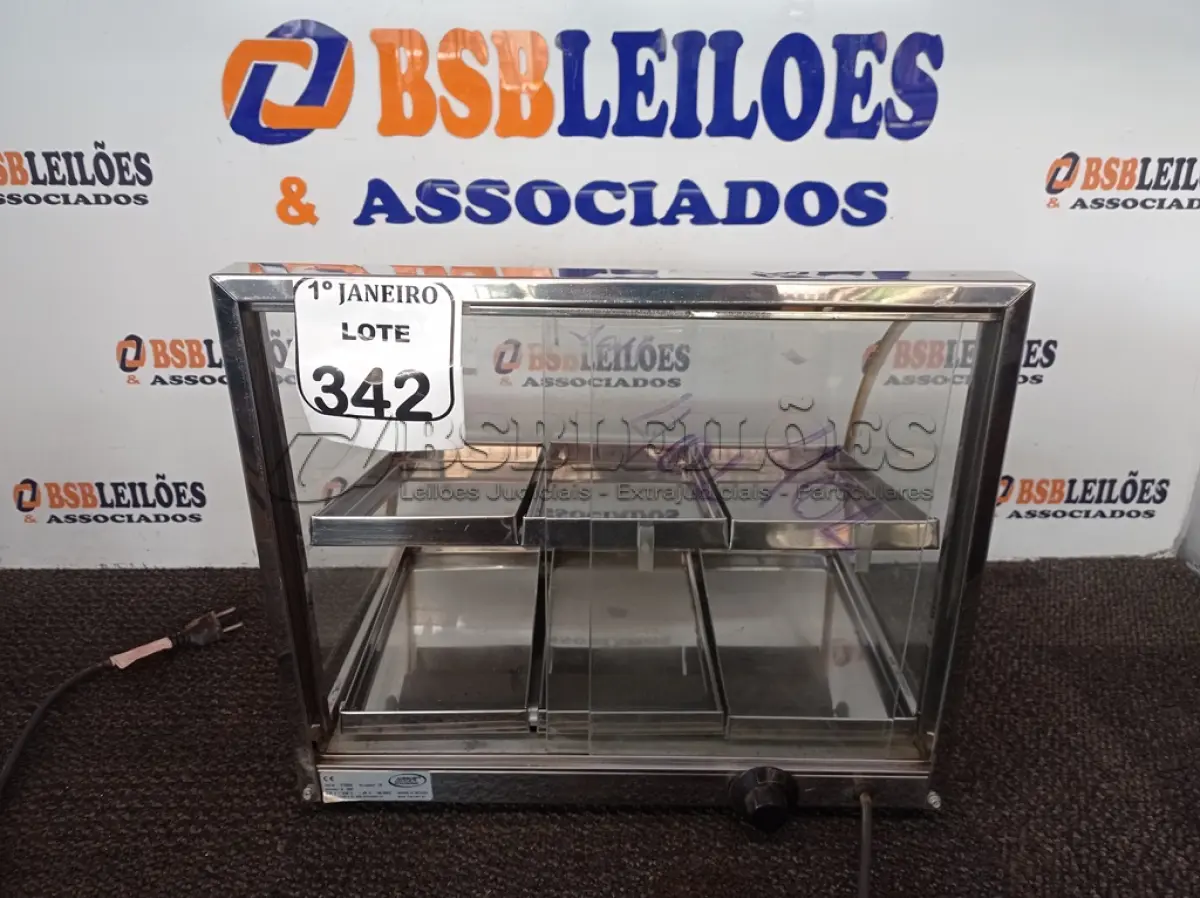 LOTE 342 - 01 ESTUFA ELÉTRICA C/06 BANDEJAS. (NO ESTADO) ATENÇÃO! FAZER A VISITAÇÃO ANTES DE ARREMATAR, NÃO SABEMOS SE FUNCIONA. LEILÃO NÃO TEM GARANTIA E NEM DEVOLUÇÃO, SUJEITO A POSSÍVEIS AVARIAS VISÍVEIS/OCULTAS E/OU AUSÊNCIA DE COMPONENTES.