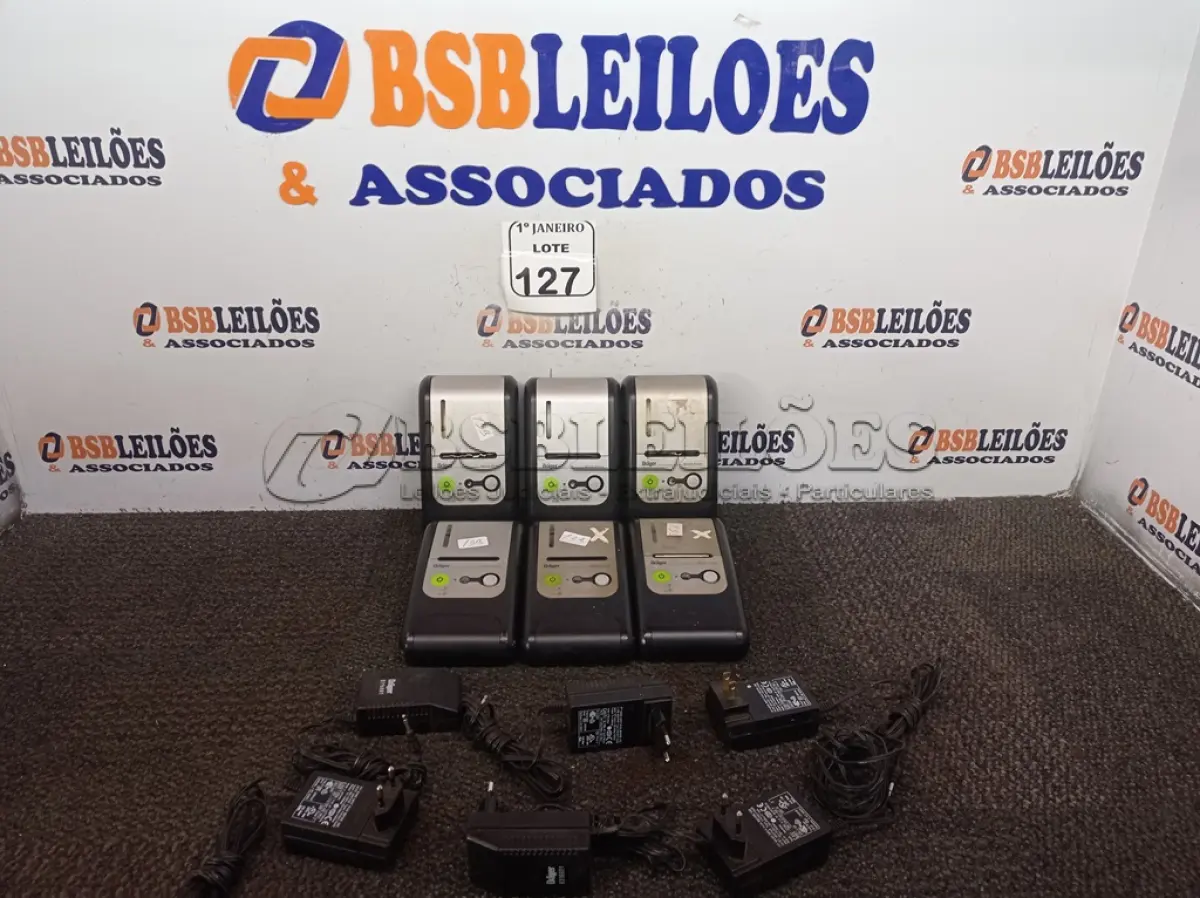 LOTE 127 - 06 ETILÔMETROS MARCA DRAGER C/CARREGADOR. (NO ESTADO) ATENÇÃO! FAZER A VISITAÇÃO ANTES DE ARREMATAR, NÃO SABEMOS SE FUNCIONA. LEILÃO NÃO TEM GARANTIA E NEM DEVOLUÇÃO, SUJEITO A POSSÍVEIS AVARIAS VISÍVEIS/OCULTAS E/OU AUSÊNCIA DE COMPONENTES.