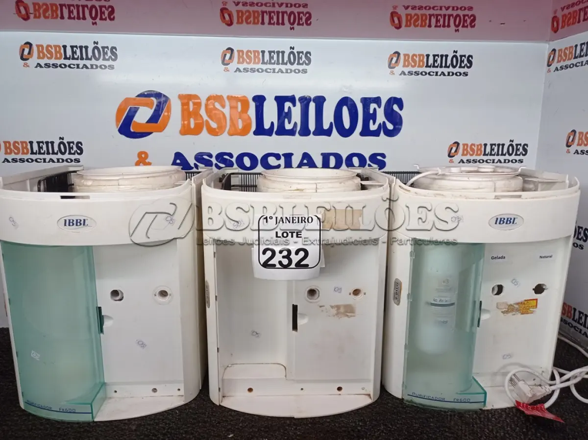 LOTE 232 - 03 BEBEDOUROS DE PAREDE MARCA IBBL MODELOS DIVERSOS P/RETIRADA DE PEÇAS. (NO ESTADO) ATENÇÃO! FAZER A VISITAÇÃO ANTES DE ARREMATAR, NÃO SABEMOS SE FUNCIONA. LEILÃO NÃO TEM GARANTIA E NEM DEVOLUÇÃO, SUJEITO A POSSÍVEIS AVARIAS VISÍVEIS/OCULTAS E/OU AUSÊNCIA DE COMPONENTES.