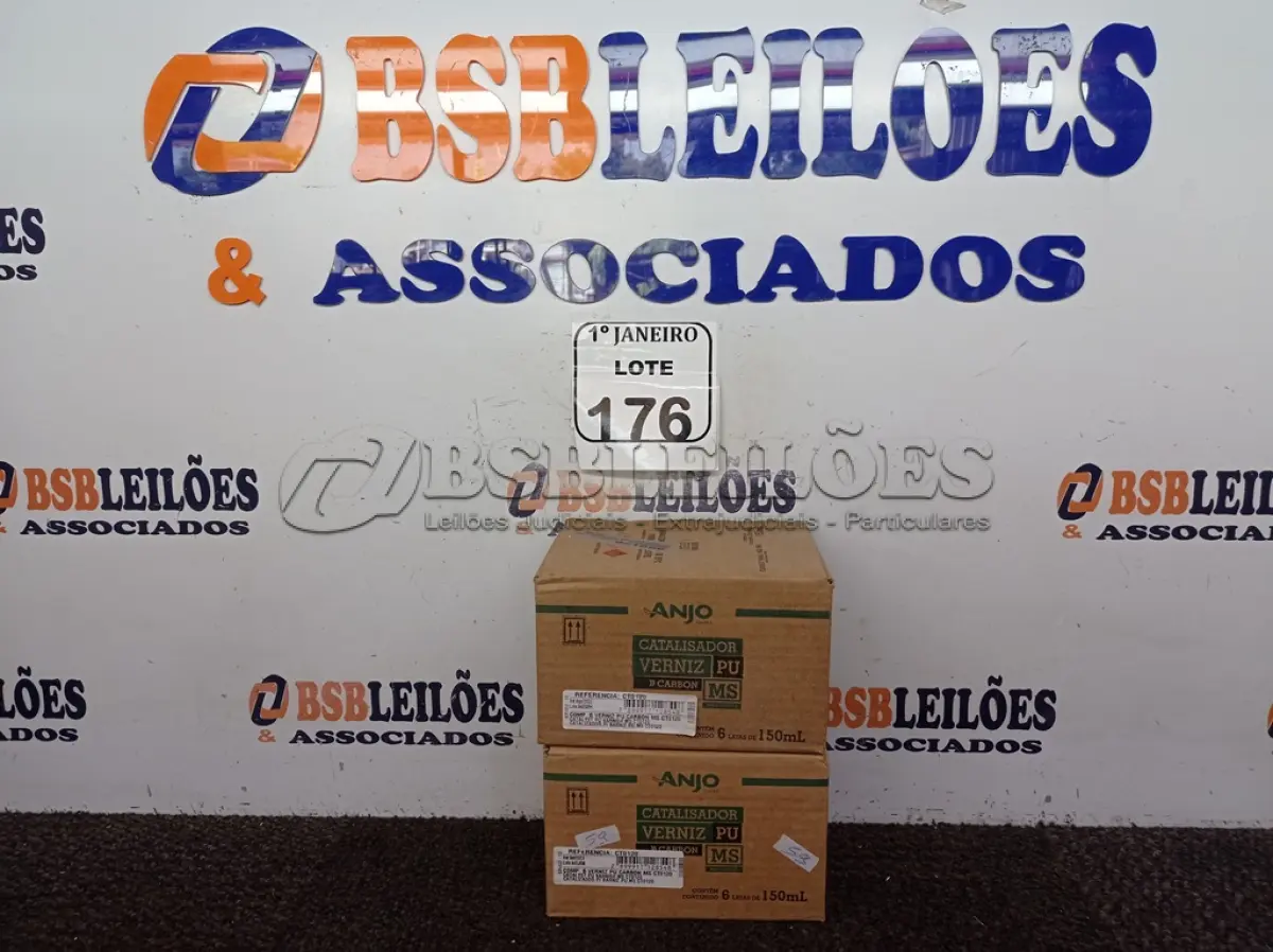 LOTE 176 - 02 CAIXAS C/ 06 UNIDADES CADA DE CATALIZADOR VERNIZ PU. (NOVO) (NO ESTADO) ATENÇÃO! FAZER A VISITAÇÃO ANTES DE ARREMATAR, NÃO SABEMOS SE FUNCIONA. LEILÃO NÃO TEM GARANTIA E NEM DEVOLUÇÃO, SUJEITO A POSSÍVEIS AVARIAS VISÍVEIS/OCULTAS E/OU AUSÊNCIA DE COMPONENTES.