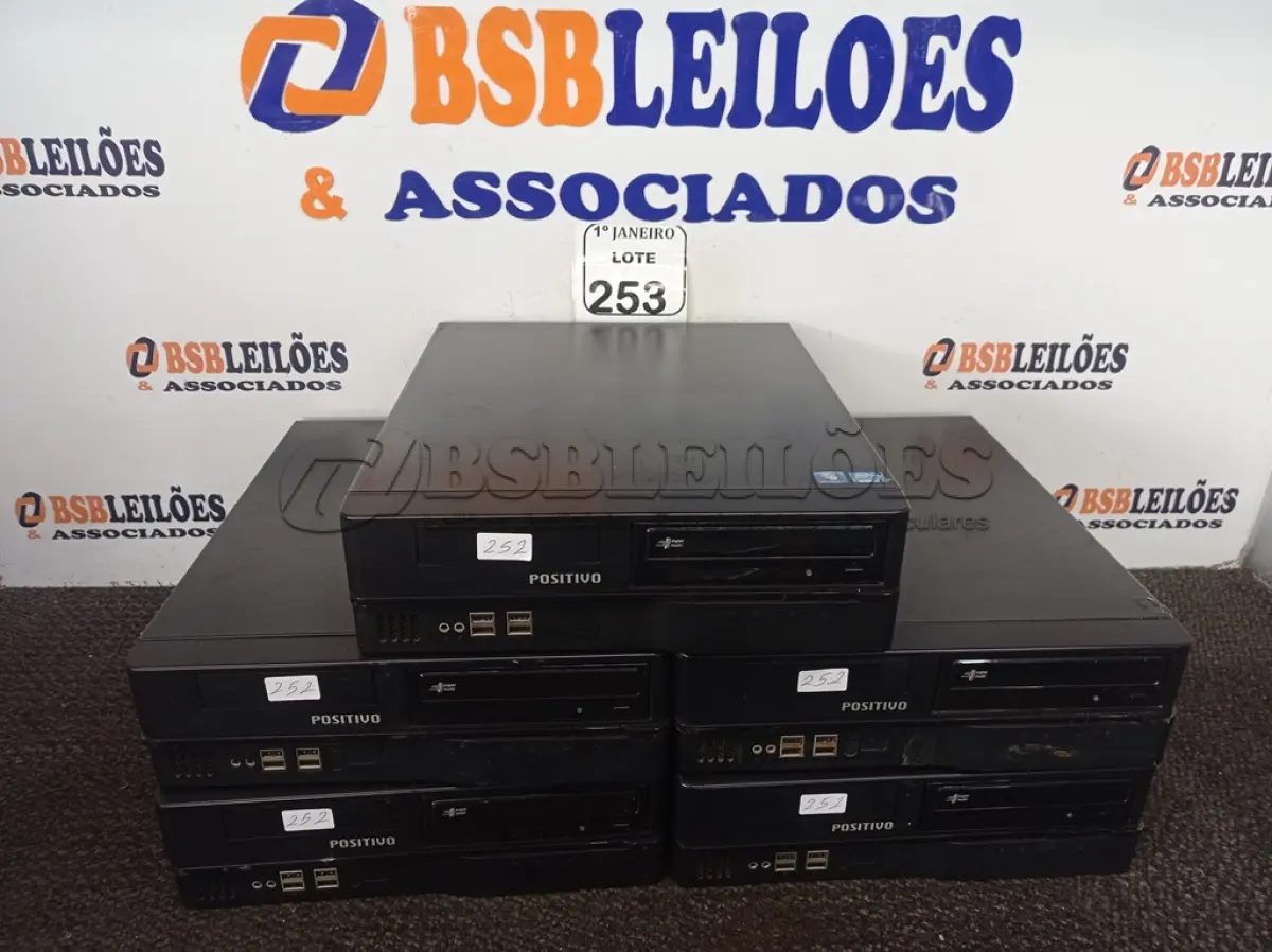 LOTE 253 - 05 CPU’S MARCA POSITIVO P/RETIRADA DE PEÇAS. (NO ESTADO) ATENÇÃO! FAZER A VISITAÇÃO ANTES DE ARREMATAR, NÃO SABEMOS SE FUNCIONA. LEILÃO NÃO TEM GARANTIA E NEM DEVOLUÇÃO, SUJEITO A POSSÍVEIS AVARIAS VISÍVEIS/OCULTAS E/OU AUSÊNCIA DE COMPONENTES.