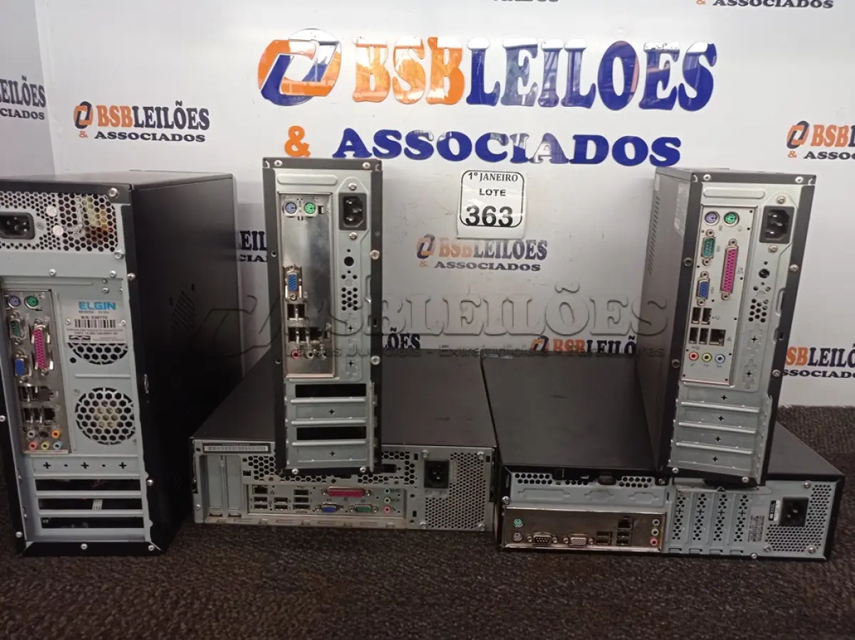 LOTE 363 - 05 CPU’S MARCAS E MODELOS DIVERSOS P/RETIRADA DE PEÇAS. (NO ESTADO) ATENÇÃO! FAZER A VISITAÇÃO ANTES DE ARREMATAR, NÃO SABEMOS SE FUNCIONA. LEILÃO NÃO TEM GARANTIA E NEM DEVOLUÇÃO, SUJEITO A POSSÍVEIS AVARIAS VISÍVEIS/OCULTAS E/OU AUSÊNCIA DE COMPONENTES.