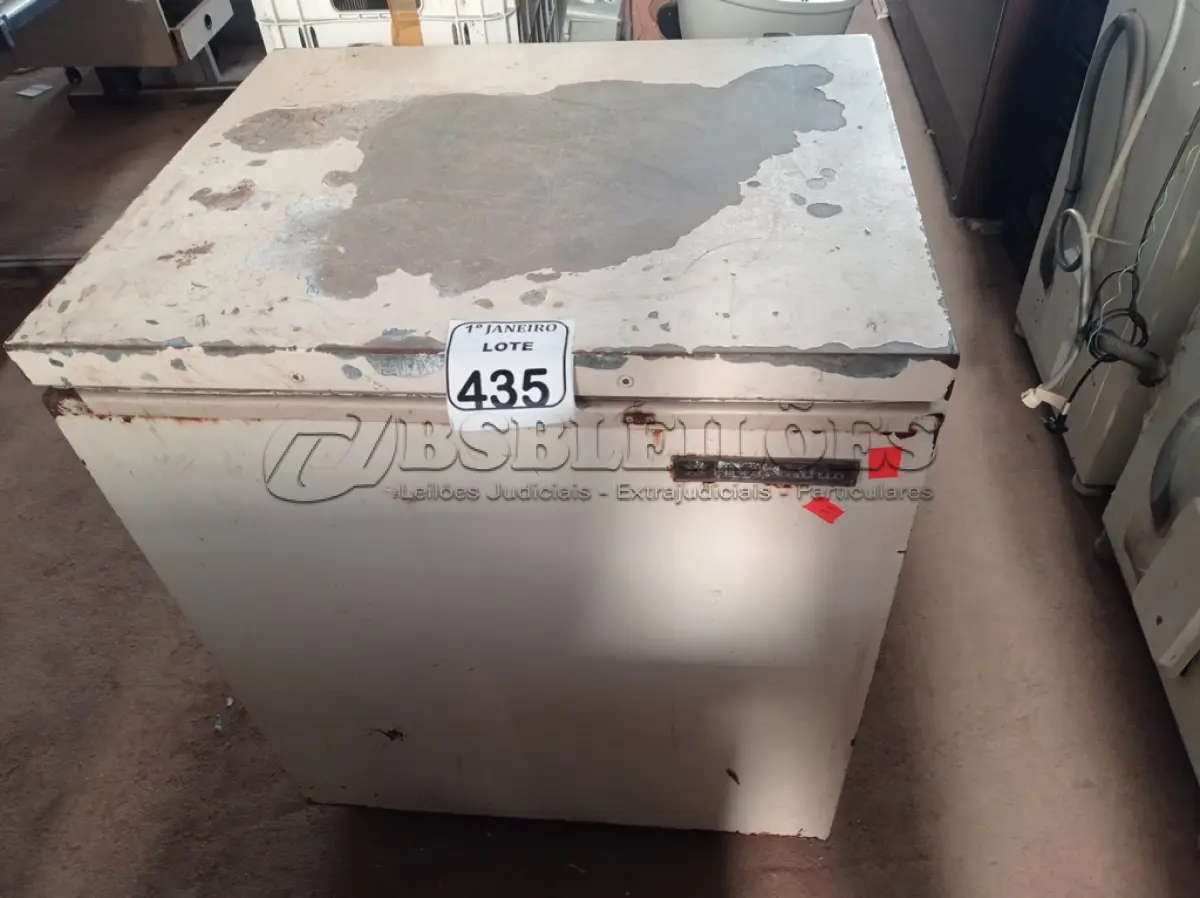 LOTE 435 - 01 FREEZER HORIZONTAL C/TAMPA MARCA METALFRIO. (NO ESTADO) ATENÇÃO! FAZER A VISITAÇÃO ANTES DE ARREMATAR, NÃO SABEMOS SE FUNCIONA. LEILÃO NÃO TEM GARANTIA E NEM DEVOLUÇÃO, SUJEITO A POSSÍVEIS AVARIAS VISÍVEIS/OCULTAS E/OU AUSÊNCIA DE COMPONENTES.