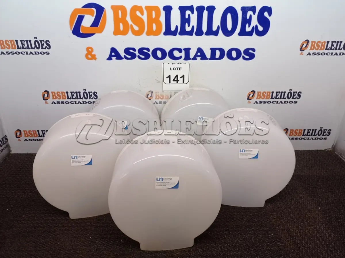 LOTE 141 - 05 DISPENSES P/PAPEL. (NO ESTADO) ATENÇÃO! FAZER A VISITAÇÃO ANTES DE ARREMATAR, NÃO SABEMOS SE FUNCIONA. LEILÃO NÃO TEM GARANTIA E NEM DEVOLUÇÃO, SUJEITO A POSSÍVEIS AVARIAS VISÍVEIS/OCULTAS E/OU AUSÊNCIA DE COMPONENTES.