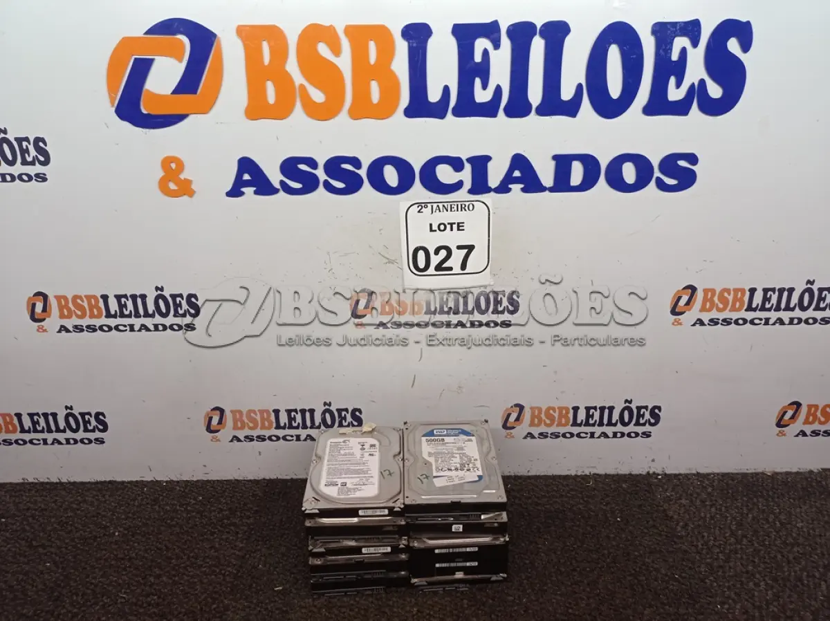 LOTE 027 - 10 HD’S DE 500GB CADA. (NO ESTADO) ATENÇÃO! FAZER A VISITAÇÃO ANTES DE ARREMATAR, NÃO SABEMOS SE FUNCIONA. LEILÃO NÃO TEM GARANTIA E NEM DEVOLUÇÃO, SUJEITO A POSSÍVEIS AVARIAS VISÍVEIS/OCULTAS E/OU AUSÊNCIA DE COMPONENTES.