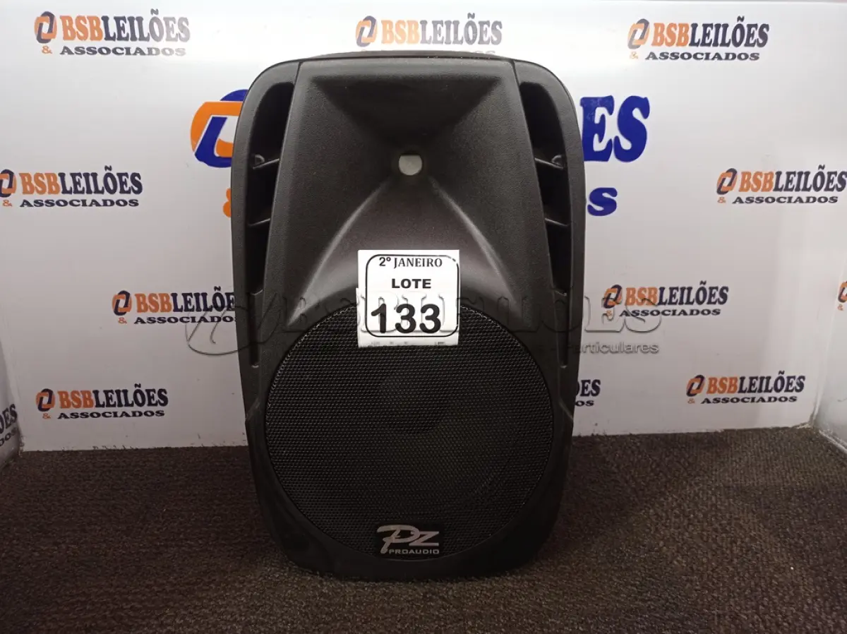 LOTE 133 - 01 CAIXA DE SOM PASSIVA MARCA PZ PRO ÁUDIO. (NO ESTADO) ATENÇÃO! FAZER A VISITAÇÃO ANTES DE ARREMATAR, NÃO SABEMOS SE FUNCIONA. LEILÃO NÃO TEM GARANTIA E NEM DEVOLUÇÃO, SUJEITO A POSSÍVEIS AVARIAS VISÍVEIS/OCULTAS E/OU AUSÊNCIA DE COMPONENTES.