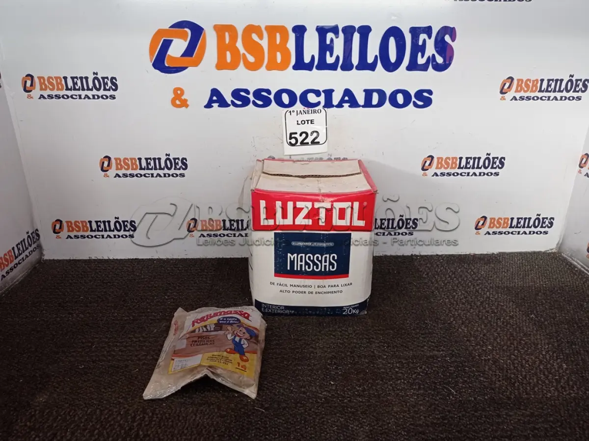 LOTE 522 - 01 MASSA P/PAREDE 20KG MARCA LUZTOL (NOVO). (NO ESTADO) ATENÇÃO! FAZER A VISITAÇÃO ANTES DE ARREMATAR, NÃO SABEMOS SE FUNCIONA. LEILÃO NÃO TEM GARANTIA E NEM DEVOLUÇÃO, SUJEITO A POSSÍVEIS AVARIAS VISÍVEIS/OCULTAS E/OU AUSÊNCIA DE COMPONENTES.
