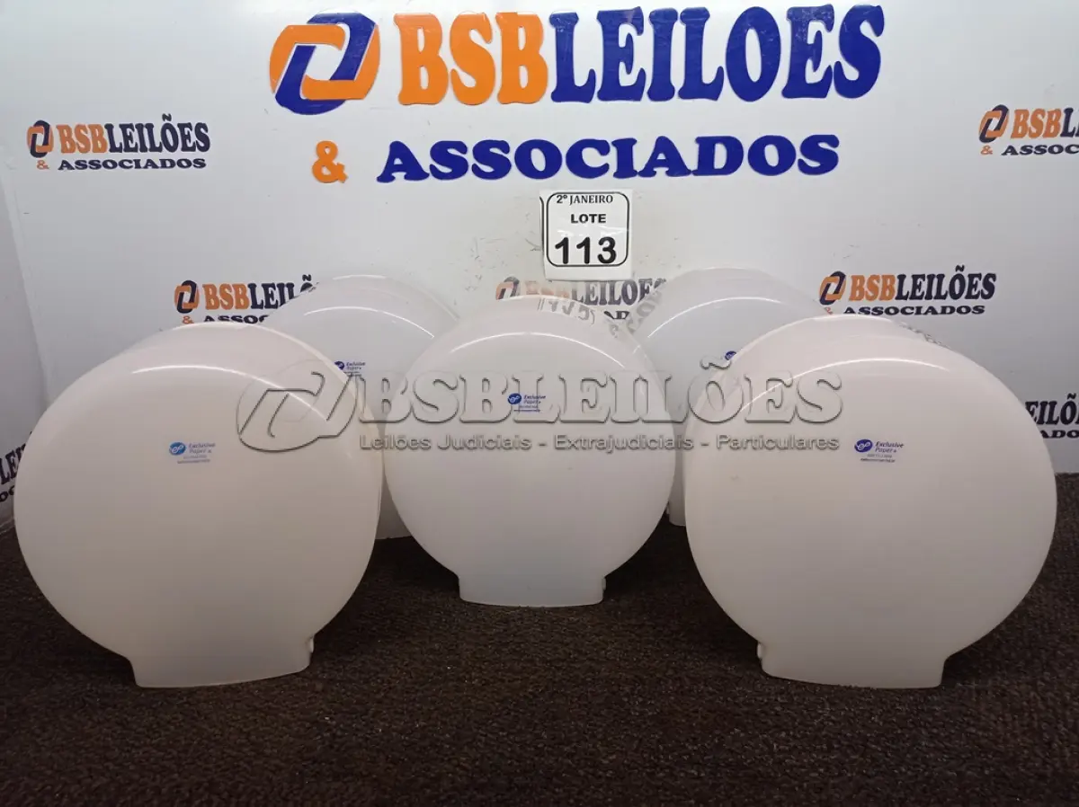 LOTE 113 - 05 DISPENSES P/PAPEL. (NO ESTADO) ATENÇÃO! FAZER A VISITAÇÃO ANTES DE ARREMATAR, NÃO SABEMOS SE FUNCIONA. LEILÃO NÃO TEM GARANTIA E NEM DEVOLUÇÃO, SUJEITO A POSSÍVEIS AVARIAS VISÍVEIS/OCULTAS E/OU AUSÊNCIA DE COMPONENTES.