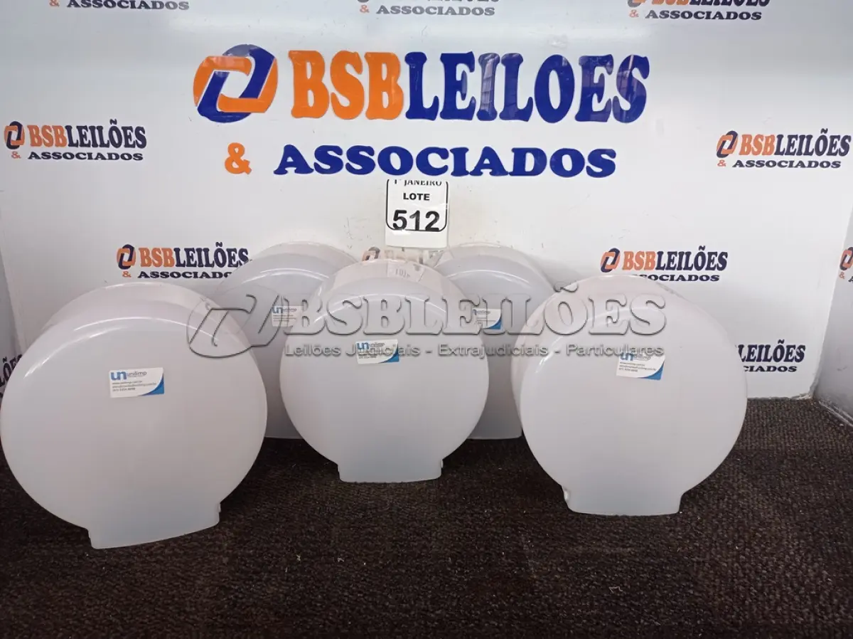 LOTE 512 - 05 PORTAS DISPENSERS DE PAPEL. (NO ESTADO) ATENÇÃO! FAZER A VISITAÇÃO ANTES DE ARREMATAR, NÃO SABEMOS SE FUNCIONA. LEILÃO NÃO TEM GARANTIA E NEM DEVOLUÇÃO, SUJEITO A POSSÍVEIS AVARIAS VISÍVEIS/OCULTAS E/OU AUSÊNCIA DE COMPONENTES.