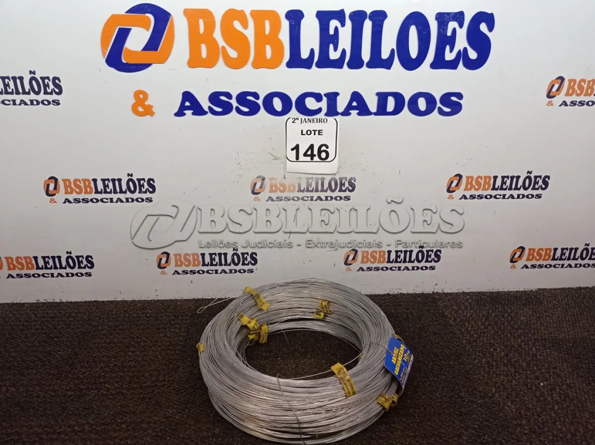 LOTE 146 - 10 KG DE ARAME GALVANIZADO 1,24MM. (NO ESTADO) ATENÇÃO! FAZER A VISITAÇÃO ANTES DE ARREMATAR, NÃO SABEMOS SE FUNCIONA. LEILÃO NÃO TEM GARANTIA E NEM DEVOLUÇÃO, SUJEITO A POSSÍVEIS AVARIAS VISÍVEIS/OCULTAS E/OU AUSÊNCIA DE COMPONENTES.