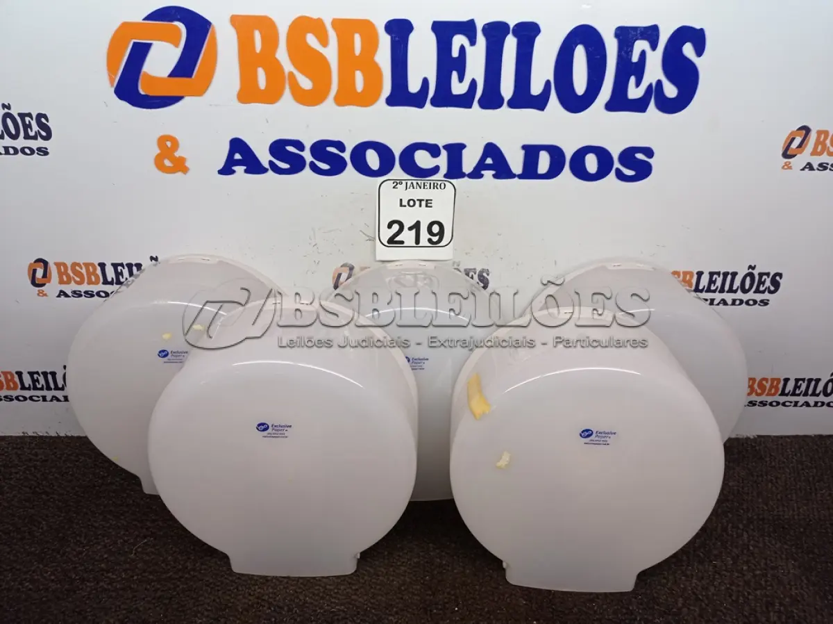 LOTE 219 - 05 DISPENSES P/PAPEL. (NO ESTADO) ATENÇÃO! FAZER A VISITAÇÃO ANTES DE ARREMATAR, NÃO SABEMOS SE FUNCIONA. LEILÃO NÃO TEM GARANTIA E NEM DEVOLUÇÃO, SUJEITO A POSSÍVEIS AVARIAS VISÍVEIS/OCULTAS E/OU AUSÊNCIA DE COMPONENTES.