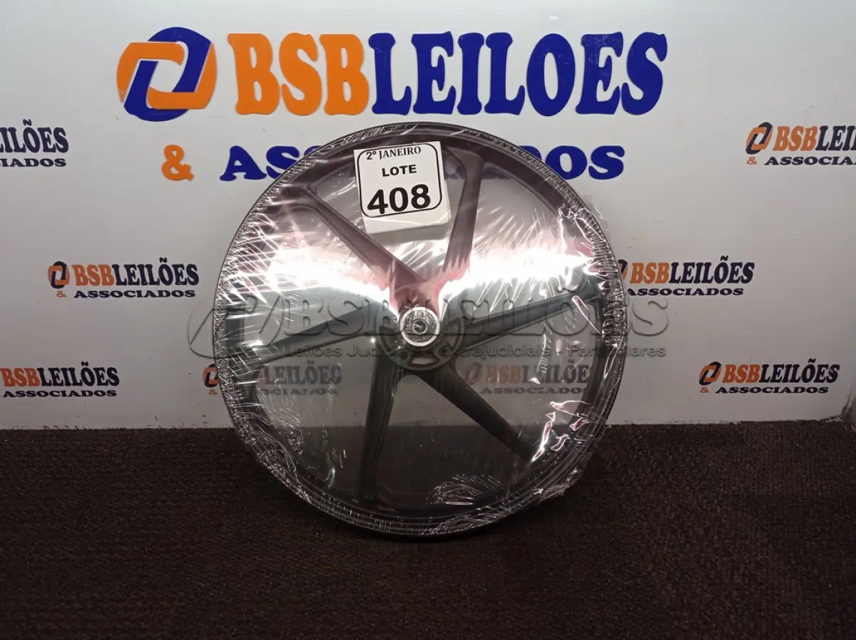 LOTE 408 - 01 RODA P/MOTO CG ARO “17 PARA QUALQUER CG (NOVO). (NO ESTADO) ATENÇÃO! FAZER A VISITAÇÃO ANTES DE ARREMATAR, NÃO SABEMOS SE FUNCIONA. LEILÃO NÃO TEM GARANTIA E NEM DEVOLUÇÃO, SUJEITO A POSSÍVEIS AVARIAS VISÍVEIS/OCULTAS E/OU AUSÊNCIA DE COMPONENTES.