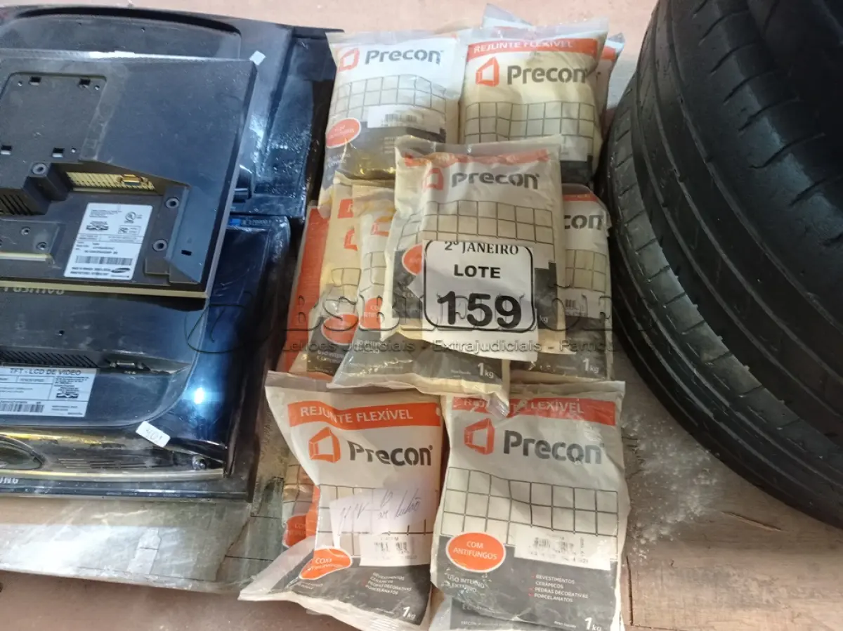 LOTE 159 - 01 LOTE C/VÁRIOS REJUNTES MARCA PRECON (NOVO). (NO ESTADO) ATENÇÃO! FAZER A VISITAÇÃO ANTES DE ARREMATAR, NÃO SABEMOS SE FUNCIONA. LEILÃO NÃO TEM GARANTIA E NEM DEVOLUÇÃO, SUJEITO A POSSÍVEIS AVARIAS VISÍVEIS/OCULTAS E/OU AUSÊNCIA DE COMPONENTES.