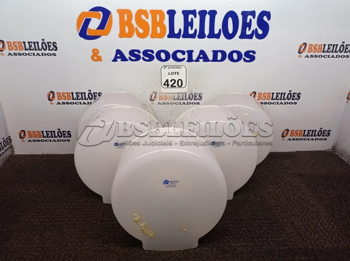LOTE 420 - 05 DISPENSES P/PAPEL. (NO ESTADO) ATENÇÃO! FAZER A VISITAÇÃO ANTES DE ARREMATAR, NÃO SABEMOS SE FUNCIONA. LEILÃO NÃO TEM GARANTIA E NEM DEVOLUÇÃO, SUJEITO A POSSÍVEIS AVARIAS VISÍVEIS/OCULTAS E/OU AUSÊNCIA DE COMPONENTES.