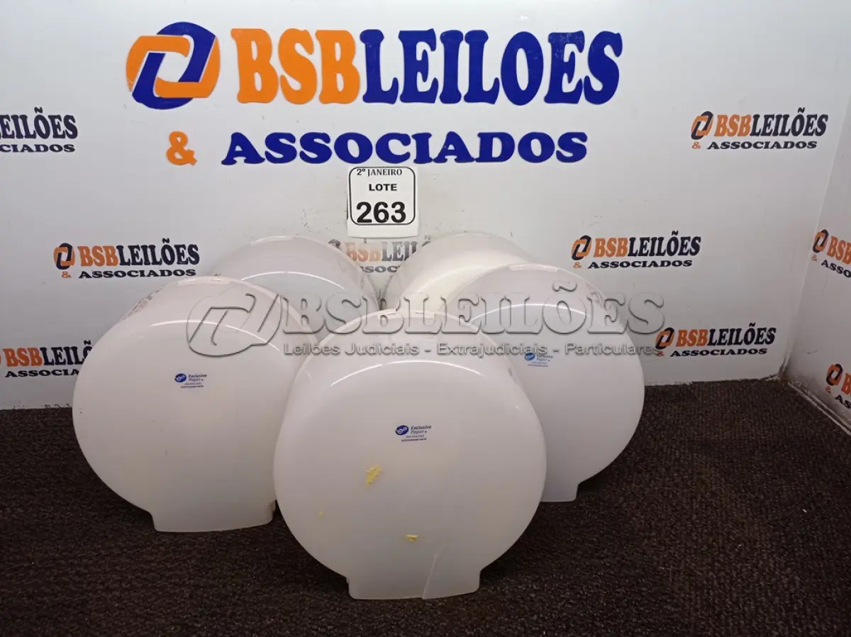 LOTE 263 - 05 DISPENSES P/PAPEL. (NO ESTADO) ATENÇÃO! FAZER A VISITAÇÃO ANTES DE ARREMATAR, NÃO SABEMOS SE FUNCIONA. LEILÃO NÃO TEM GARANTIA E NEM DEVOLUÇÃO, SUJEITO A POSSÍVEIS AVARIAS VISÍVEIS/OCULTAS E/OU AUSÊNCIA DE COMPONENTES.