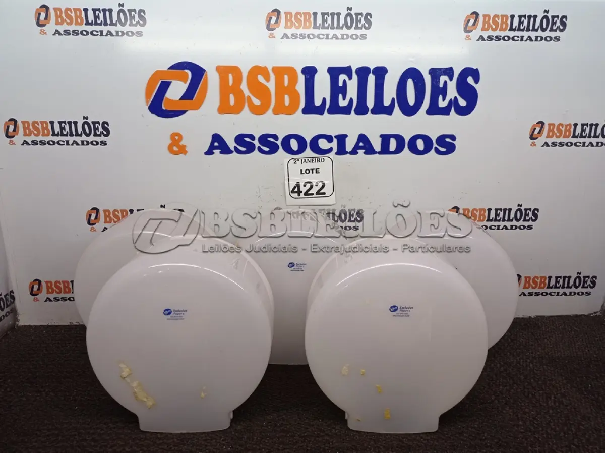 LOTE 422 - 05 DISPENSES P/PAPEL. (NO ESTADO) ATENÇÃO! FAZER A VISITAÇÃO ANTES DE ARREMATAR, NÃO SABEMOS SE FUNCIONA. LEILÃO NÃO TEM GARANTIA E NEM DEVOLUÇÃO, SUJEITO A POSSÍVEIS AVARIAS VISÍVEIS/OCULTAS E/OU AUSÊNCIA DE COMPONENTES.