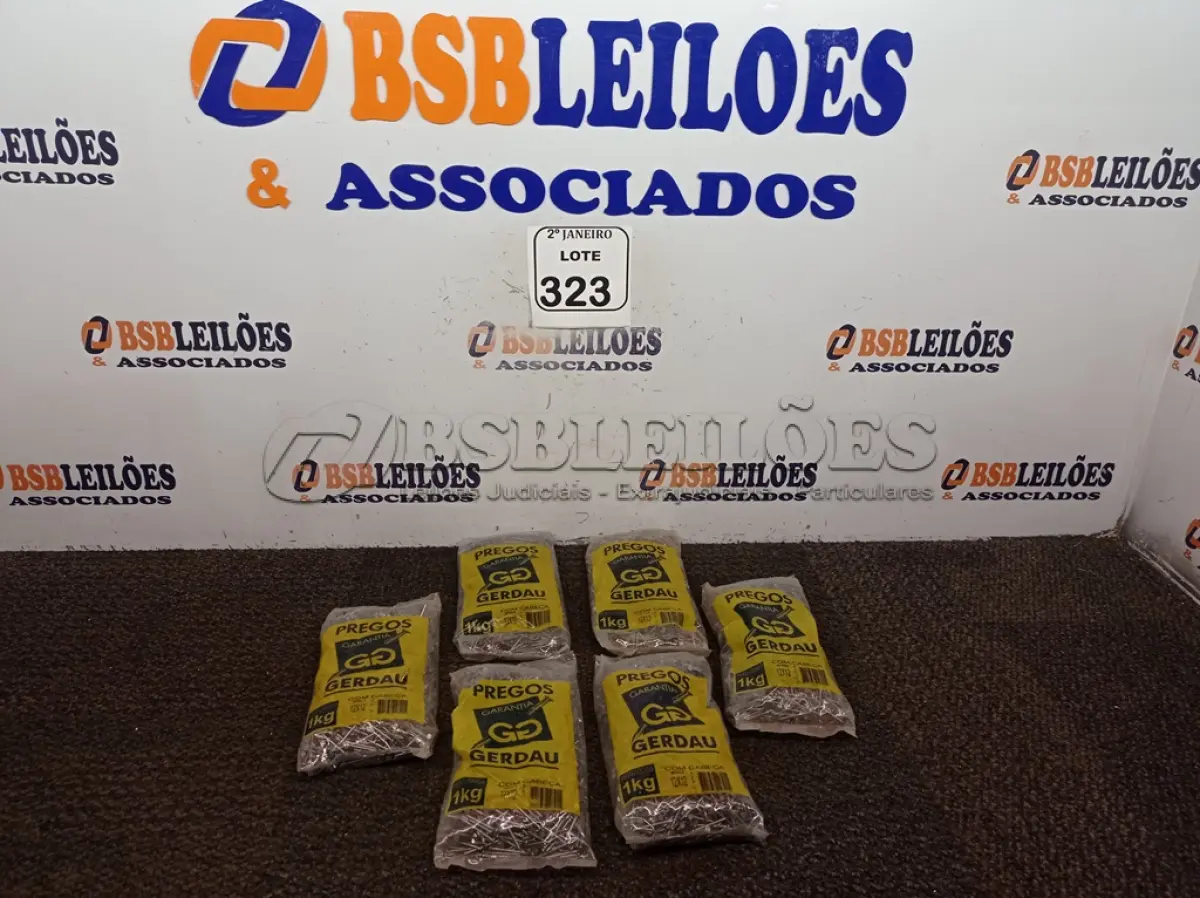 LOTE 323 - 06 KG DE PREGOS 12X12 COM CABEÇA GERDAU. (NO ESTADO) ATENÇÃO! FAZER A VISITAÇÃO ANTES DE ARREMATAR, NÃO SABEMOS SE FUNCIONA. LEILÃO NÃO TEM GARANTIA E NEM DEVOLUÇÃO, SUJEITO A POSSÍVEIS AVARIAS VISÍVEIS/OCULTAS E/OU AUSÊNCIA DE COMPONENTES.