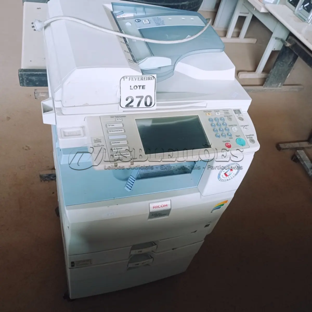LOTE 270 - IMPRESSORA RICOH PM2051 (NO ESTADO) ATENÇÃO! FAZER A VISITAÇÃO ANTES DE ARREMATAR, NÃO SABEMOS SE FUNCIONA. LEILÃO NÃO TEM GARANTIA E NEM DEVOLUÇÃO, SUJEITO A POSSÍVEIS AVARIAS VISÍVEIS/OCULTAS E/OU AUSÊNCIA DE COMPONENTES.