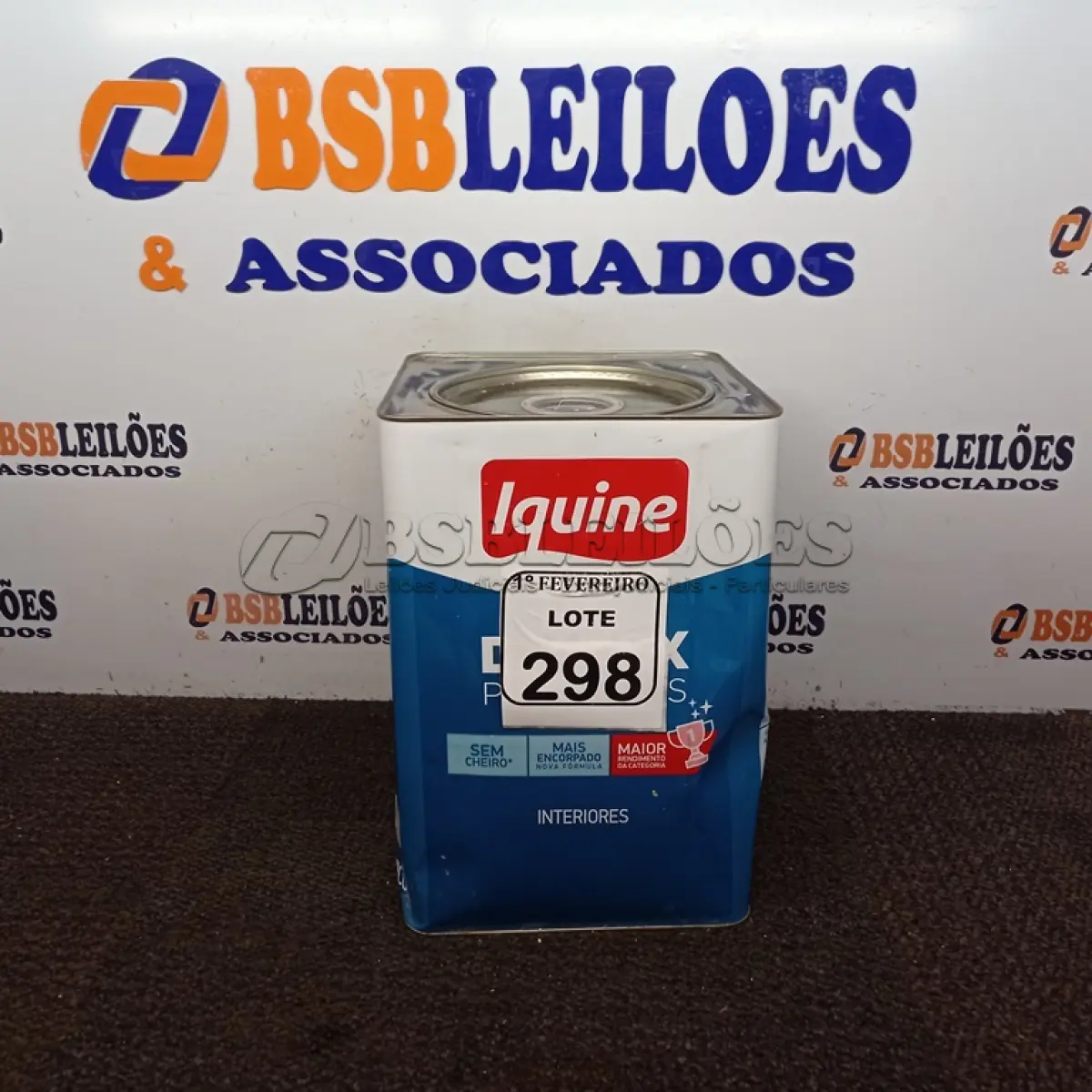 LOTE 298 - 01 LATA DE TINTA DIATEX IQUINE BASE P (NO ESTADO) ATENÇÃO! FAZER A VISITAÇÃO ANTES DE ARREMATAR, NÃO SABEMOS SE FUNCIONA. LEILÃO NÃO TEM GARANTIA E NEM DEVOLUÇÃO, SUJEITO A POSSÍVEIS AVARIAS VISÍVEIS/OCULTAS E/OU AUSÊNCIA DE COMPONENTES.