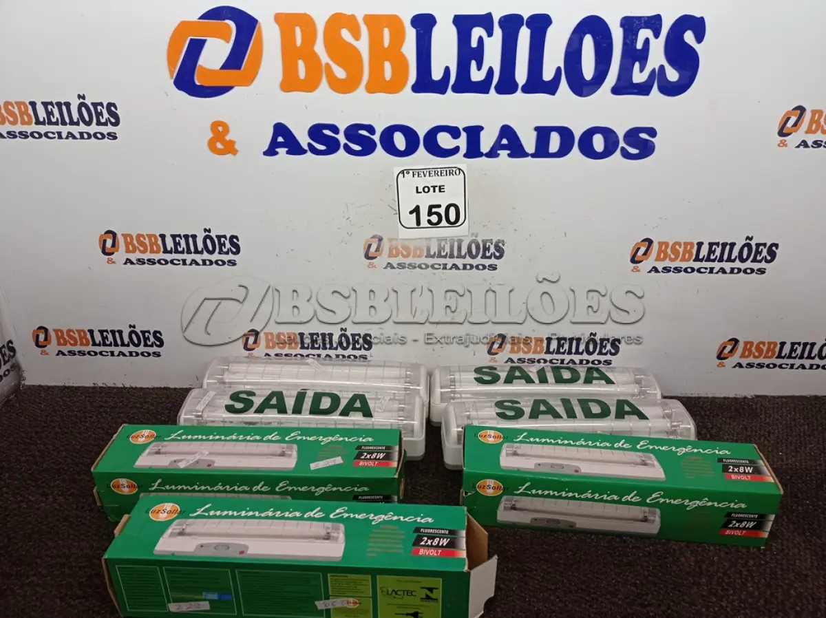 LOTE 150 - 07 LÂMPADAS DE EMERGÊNCIA. (NO ESTADO) ATENÇÃO! FAZER A VISITAÇÃO ANTES DE ARREMATAR, NÃO SABEMOS SE FUNCIONA. LEILÃO NÃO TEM GARANTIA E NEM DEVOLUÇÃO, SUJEITO A POSSÍVEIS AVARIAS VISÍVEIS/OCULTAS E/OU AUSÊNCIA DE COMPONENTES.