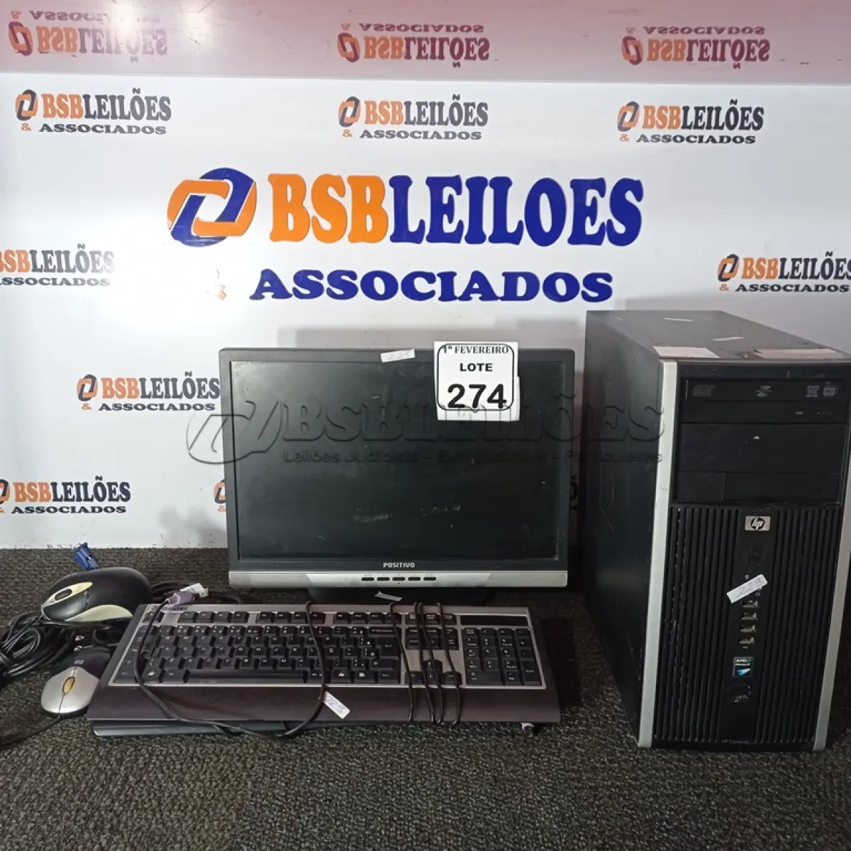 LOTE 274 - 1 COMPUTADOR COMPLETO COM 320GB DE HD, 4GB DE RAM E MONITOR DE 16’’ POLEGADAS. (ACOMPANHA MOUSE, TECLADOS E CABOS) (NO ESTADO) ATENÇÃO! FAZER A VISITAÇÃO ANTES DE ARREMATAR, NÃO SABEMOS SE FUNCIONA. LEILÃO NÃO TEM GARANTIA E NEM DEVOLUÇÃO, SUJEITO A POSSÍVEIS AVARIAS VISÍVEIS/OCULTAS E/OU AUSÊNCIA DE COMPONENTES.