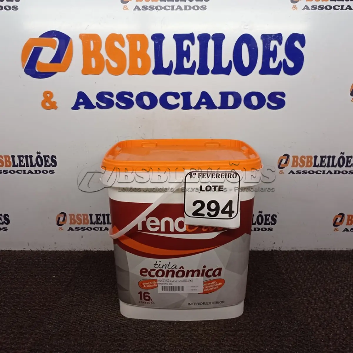 LOTE 294 - 01 BALDE DE TINTA RENOCRIL SELADOR ACRÍLICO NA COR BRANCO NEVE 16L. (NO ESTADO) ATENÇÃO! FAZER A VISITAÇÃO ANTES DE ARREMATAR, NÃO SABEMOS SE FUNCIONA. LEILÃO NÃO TEM GARANTIA E NEM DEVOLUÇÃO, SUJEITO A POSSÍVEIS AVARIAS VISÍVEIS/OCULTAS E/OU AUSÊNCIA DE COMPONENTES.