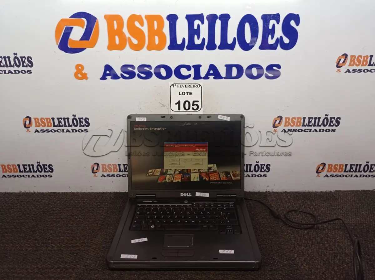 LOTE 105 - 01 NOTEBOOK MARCA DEL MODELO PP23LB SEM FONTE. (NO ESTADO) ATENÇÃO! FAZER A VISITAÇÃO ANTES DE ARREMATAR, NÃO SABEMOS SE FUNCIONA. LEILÃO NÃO TEM GARANTIA E NEM DEVOLUÇÃO, SUJEITO A POSSÍVEIS AVARIAS VISÍVEIS/OCULTAS E/OU AUSÊNCIA DE COMPONENTES.