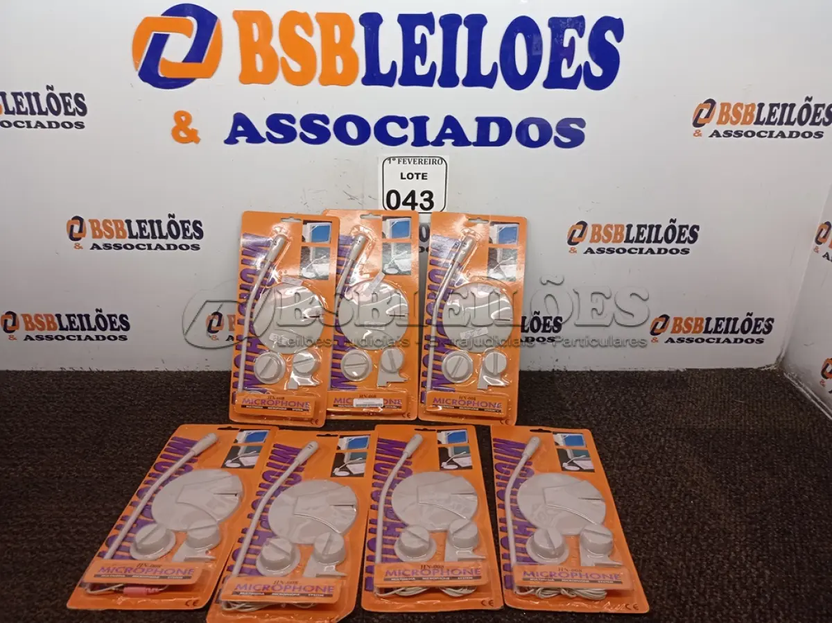 LOTE 043 - 07 MICROFONES PARA COMPUTADOR VIA PS2 HN-008. (NOVO)(NO ESTADO) ATENÇÃO! FAZER A VISITAÇÃO ANTES DE ARREMATAR, NÃO SABEMOS SE FUNCIONA. LEILÃO NÃO TEM GARANTIA E NEM DEVOLUÇÃO, SUJEITO A POSSÍVEIS AVARIAS VISÍVEIS/OCULTAS E/OU AUSÊNCIA DE COMPONENTES.