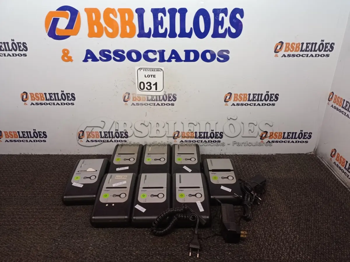 LOTE 031 - 08 IMPRESSORAS DRAGEER COM 02 CARREGADORES. (NO ESTADO) ATENÇÃO! FAZER A VISITAÇÃO ANTES DE ARREMATAR, NÃO SABEMOS SE FUNCIONA. LEILÃO NÃO TEM GARANTIA E NEM DEVOLUÇÃO, SUJEITO A POSSÍVEIS AVARIAS VISÍVEIS/OCULTAS E/OU AUSÊNCIA DE COMPONENTES.