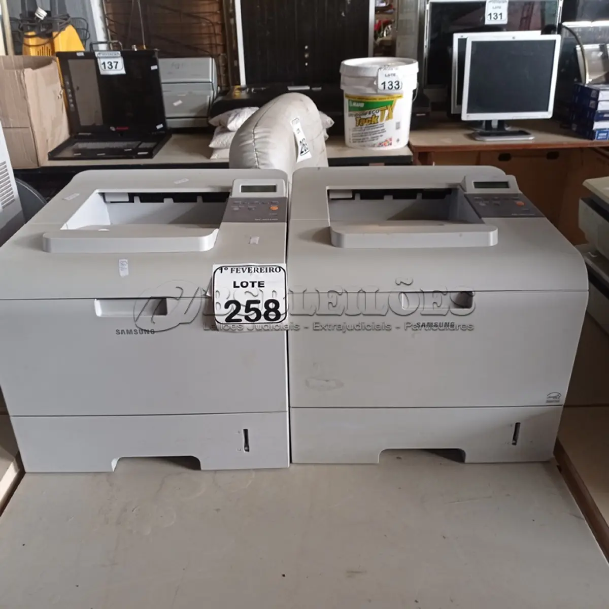 LOTE 258 - 02 IMPRESSORAS SAMSUNG ML 4551ND. 0(NO ESTADO) ATENÇÃO! FAZER A VISITAÇÃO ANTES DE ARREMATAR, NÃO SABEMOS SE FUNCIONA. LEILÃO NÃO TEM GARANTIA E NEM DEVOLUÇÃO, SUJEITO A POSSÍVEIS AVARIAS VISÍVEIS/OCULTAS E/OU AUSÊNCIA DE COMPONENTES.