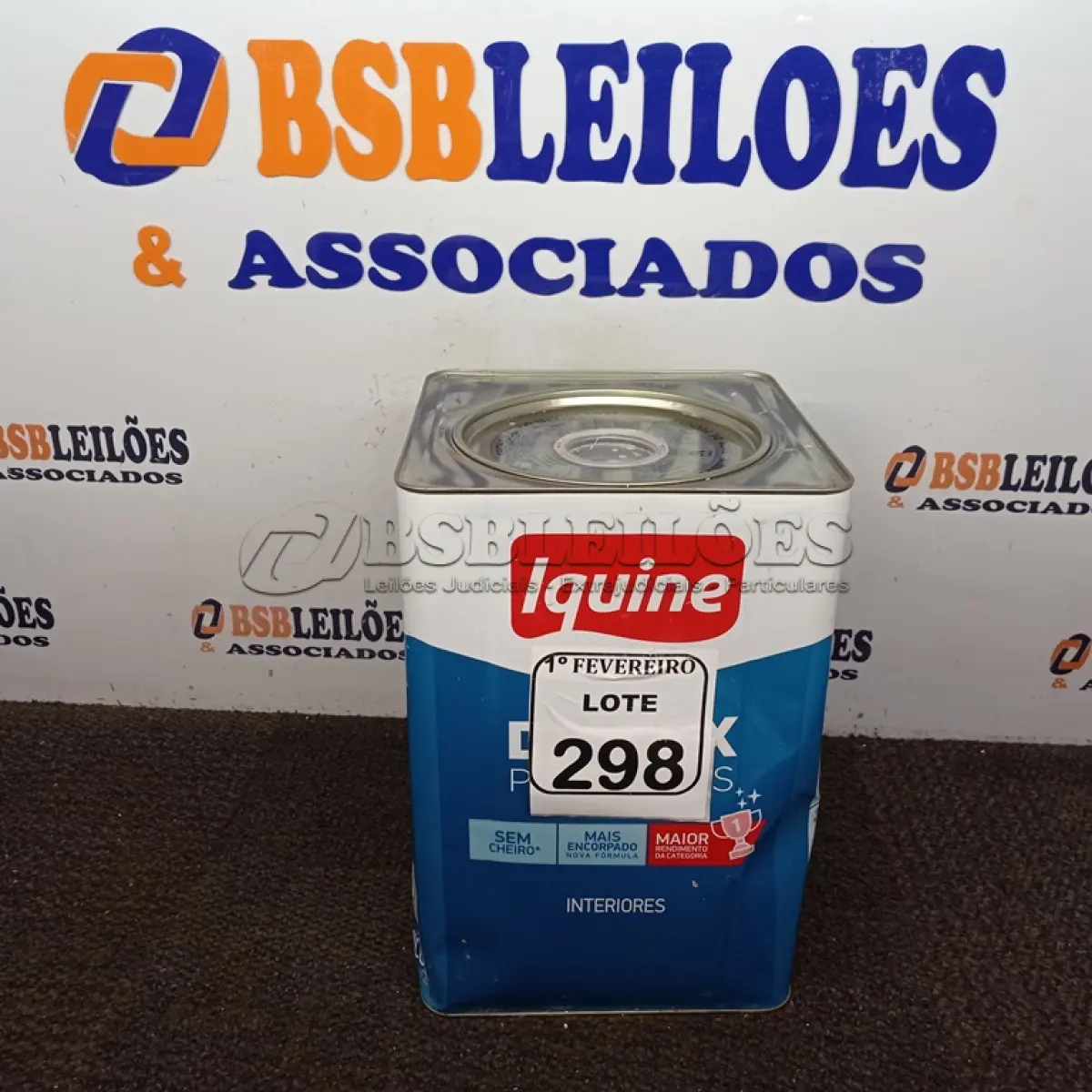 LOTE 298 - 01 LATA DE TINTA DIATEX IQUINE BASE P (NO ESTADO) ATENÇÃO! FAZER A VISITAÇÃO ANTES DE ARREMATAR, NÃO SABEMOS SE FUNCIONA. LEILÃO NÃO TEM GARANTIA E NEM DEVOLUÇÃO, SUJEITO A POSSÍVEIS AVARIAS VISÍVEIS/OCULTAS E/OU AUSÊNCIA DE COMPONENTES.