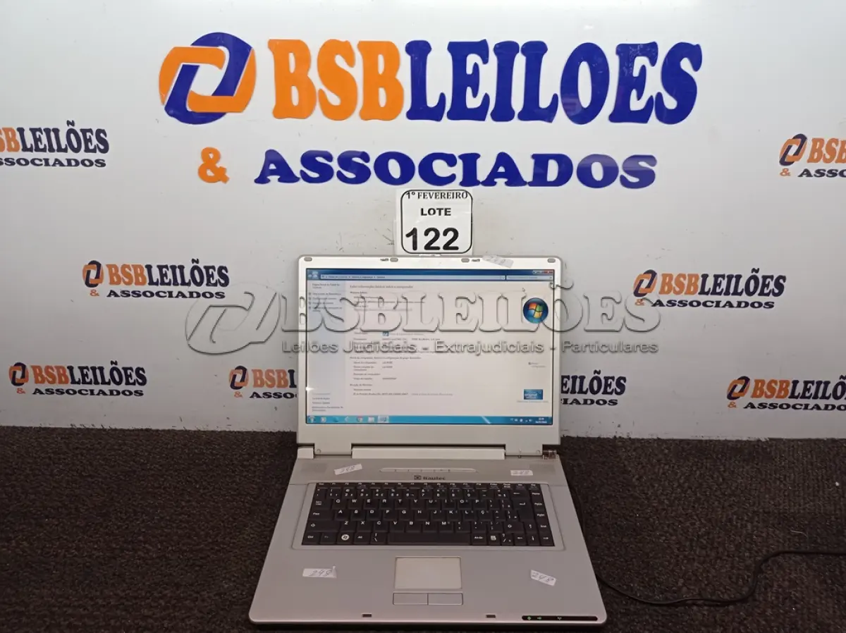 LOTE 122 - 01 NOTEBOOK MARCA ITAUTEC MODELO T5500 SEM FONTE. (NO ESTADO) ATENÇÃO! FAZER A VISITAÇÃO ANTES DE ARREMATAR, NÃO SABEMOS SE FUNCIONA. LEILÃO NÃO TEM GARANTIA E NEM DEVOLUÇÃO, SUJEITO A POSSÍVEIS AVARIAS VISÍVEIS/OCULTAS E/OU AUSÊNCIA DE COMPONENTES.