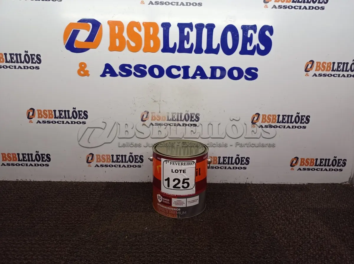 LOTE 125 - 01 LATA DE TINTA ESMALTE PARA MADEIRAS E METAIS INTERIOR\EXTERIOR 3,6L BRIL AMARELO OURO MARCA SUVINIL.(NOVO) (NO ESTADO) ATENÇÃO! FAZER A VISITAÇÃO ANTES DE ARREMATAR, NÃO SABEMOS SE FUNCIONA. LEILÃO NÃO TEM GARANTIA E NEM DEVOLUÇÃO, SUJEITO A POSSÍVEIS AVARIAS VISÍVEIS/OCULTAS E/OU AUSÊNCIA DE COMPONENTES.