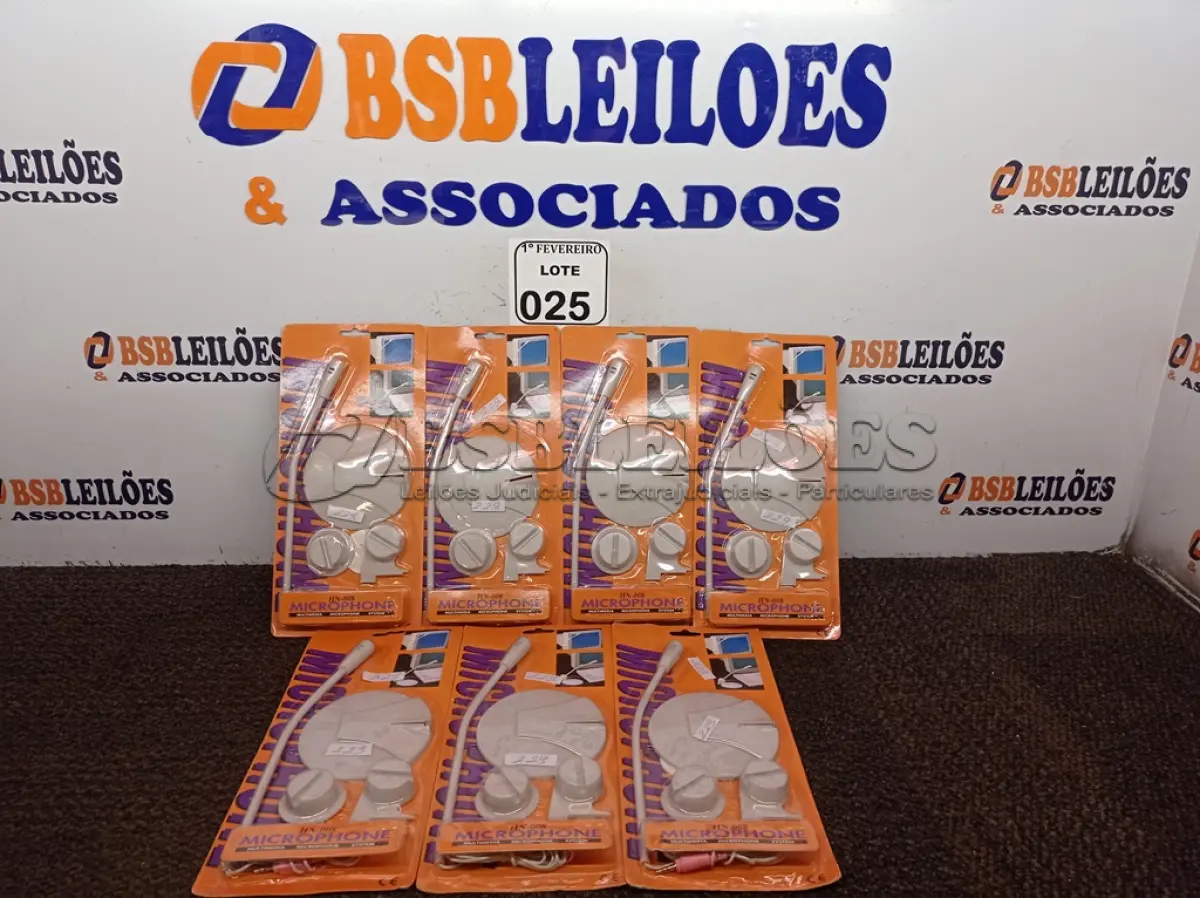 LOTE 025 - 07 MICROFONES PARA COMPUTADOR VIA PS2 HN-008. (NOVO)(NO ESTADO) ATENÇÃO! FAZER A VISITAÇÃO ANTES DE ARREMATAR, NÃO SABEMOS SE FUNCIONA. LEILÃO NÃO TEM GARANTIA E NEM DEVOLUÇÃO, SUJEITO A POSSÍVEIS AVARIAS VISÍVEIS/OCULTAS E/OU AUSÊNCIA DE COMPONENTES.