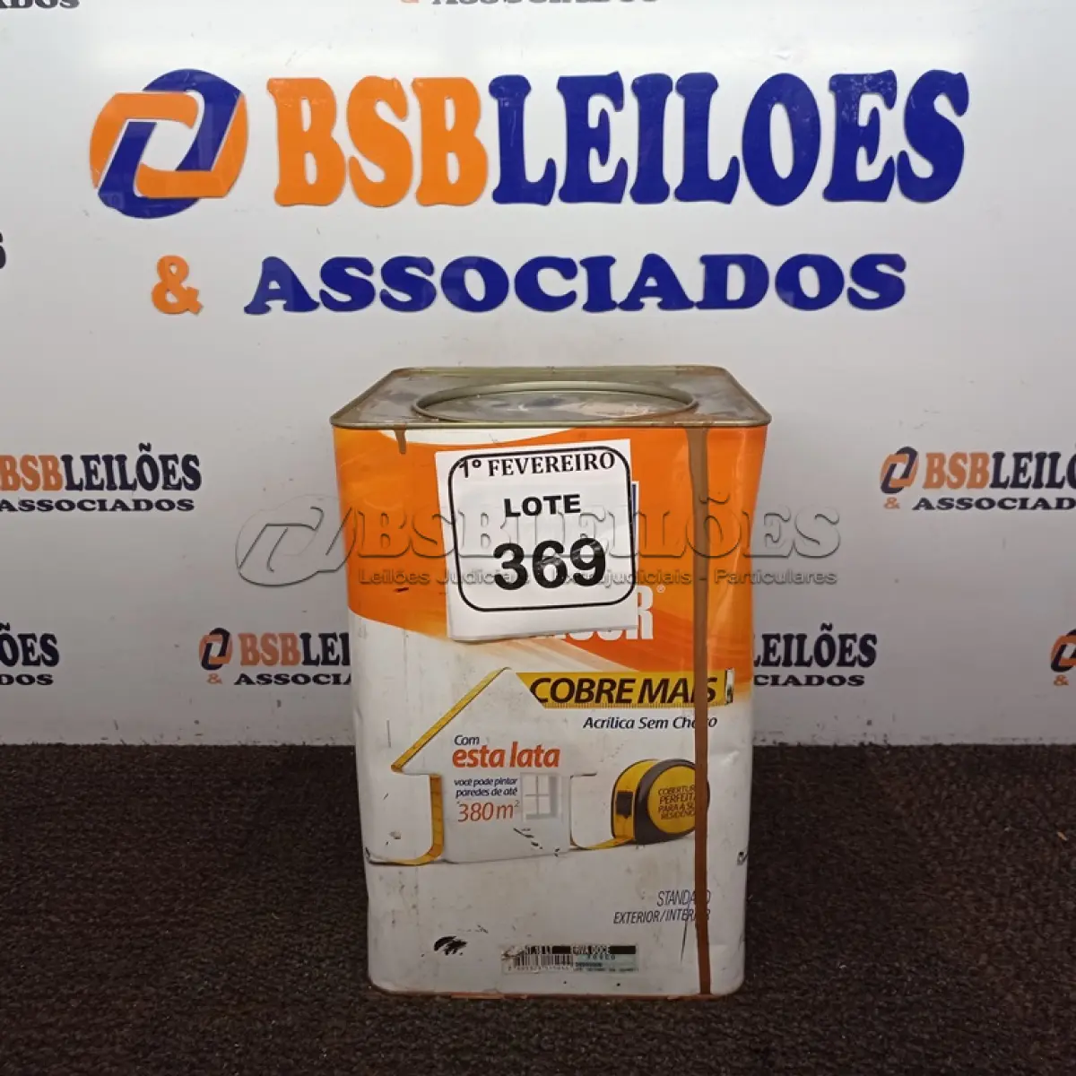 LOTE 369 - 01 LATA DE TINTA SHERWIN WILLIAMS NOVACOR NA COR ERVA DOCE 18 LITROS. (NO ESTADO) ATENÇÃO! FAZER A VISITAÇÃO ANTES DE ARREMATAR, NÃO SABEMOS SE FUNCIONA. LEILÃO NÃO TEM GARANTIA E NEM DEVOLUÇÃO, SUJEITO A POSSÍVEIS AVARIAS VISÍVEIS/OCULTAS E/OU AUSÊNCIA DE COMPONENTES.
