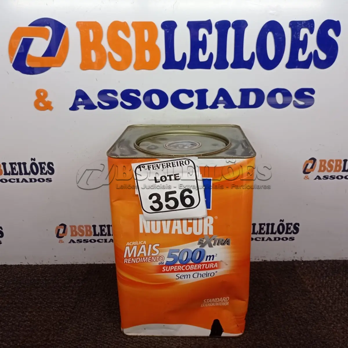 LOTE 356 - 01 LATA DE TINTA SHERWIN WILLIAMS NOVACOR BASE P 18L. (NO ESTADO) ATENÇÃO! FAZER A VISITAÇÃO ANTES DE ARREMATAR, NÃO SABEMOS SE FUNCIONA. LEILÃO NÃO TEM GARANTIA E NEM DEVOLUÇÃO, SUJEITO A POSSÍVEIS AVARIAS VISÍVEIS/OCULTAS E/OU AUSÊNCIA DE COMPONENTES.
